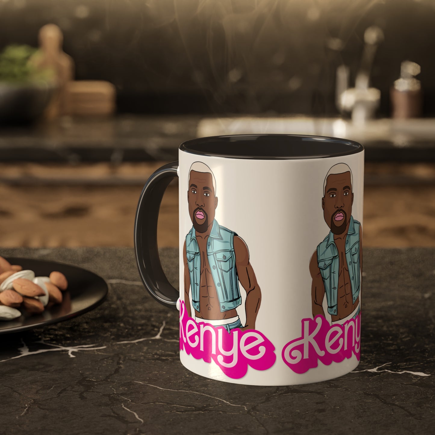 Kenye Barbie Ken Ryan Gosling Kanye West Colorful Mug 11oz Black Mugs Barbie Kanye West Ken Movies Music Printify