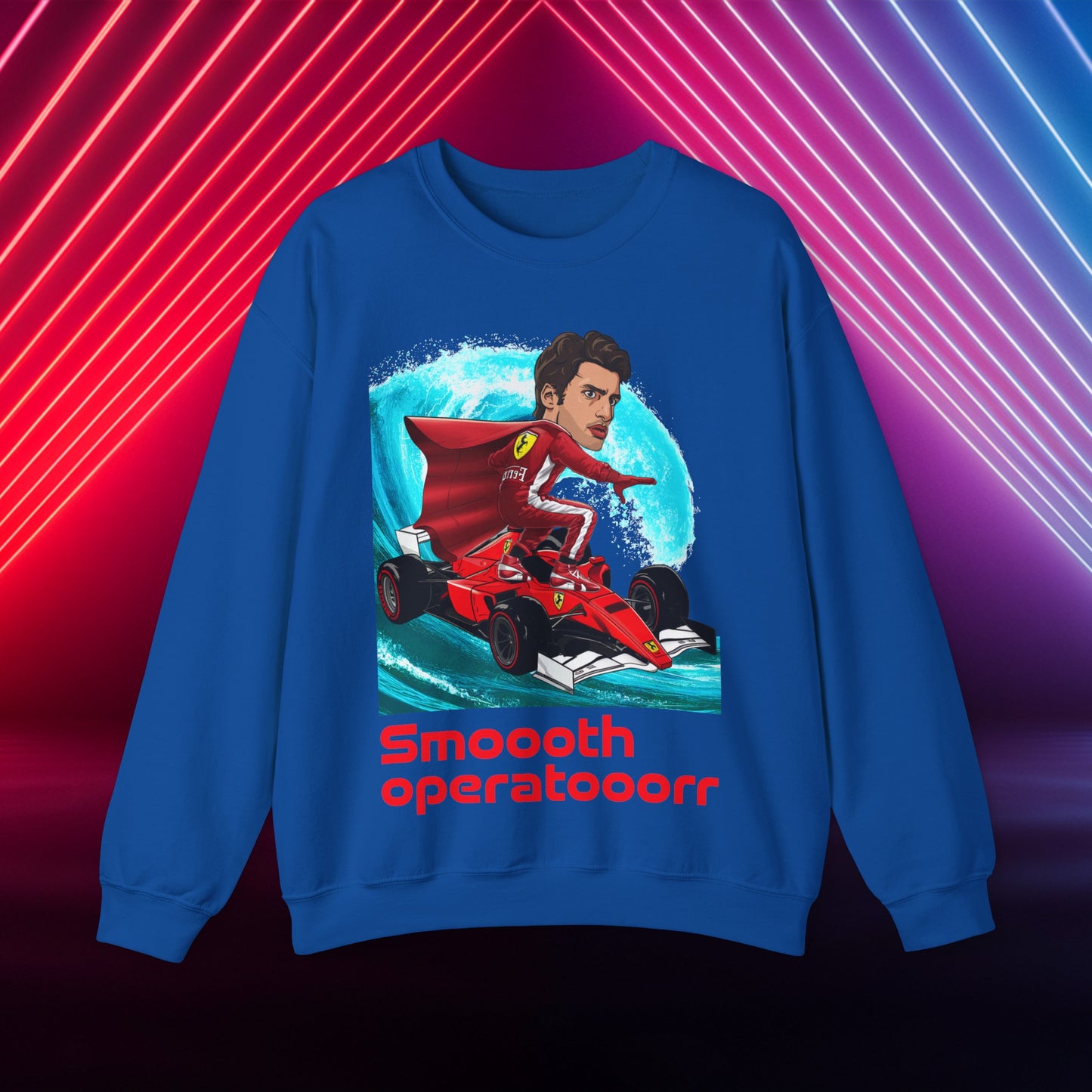 Carlos Sainz Sweatshirt Smooth Operator Jumper Ferrari Sweater Formula 1 Jumper F1 Sweater Ferrari Gift Ferrari Fan Jumper F1 Gift Scuderia Royal Sweatshirts Carlos Sainz F1 Ferrari Printify