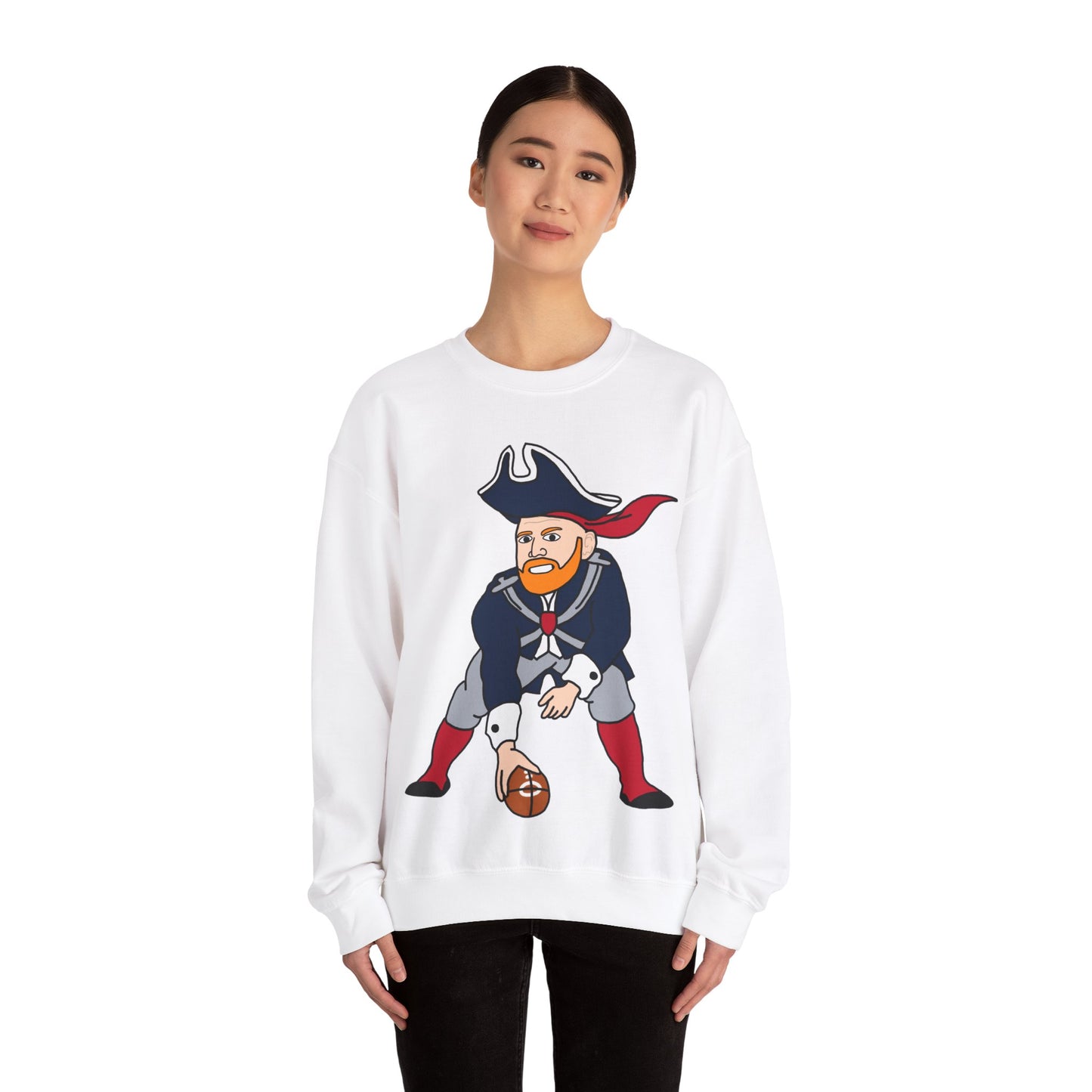 Bill Burrdy New England Patriots Tom Brady Bill Burr Unisex Heavy Blend Crewneck Sweatshirt Sweatshirts American Football Bill Burr Monday Morning Podcast New England Patriots NFL Podcasts Stand-up Comedy Printify