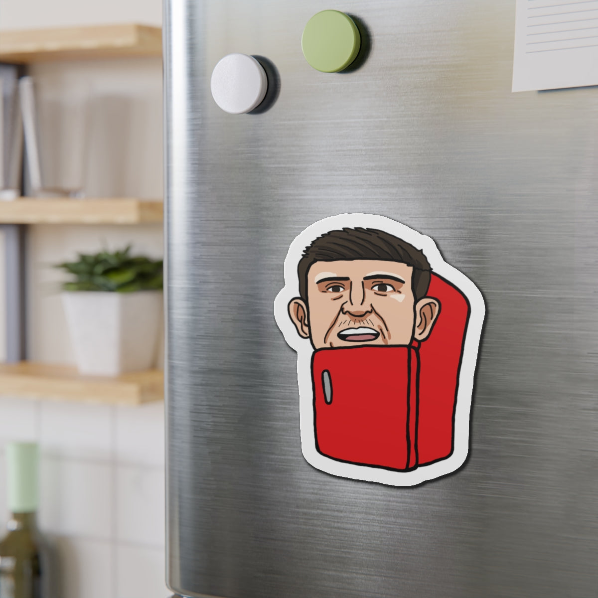 Harry Maguire The Fridge Manchester United Magnets 5" x 5" Die-Cut 1 pc Magnets Football Harry Maguire Manchester United The Fridge Printify