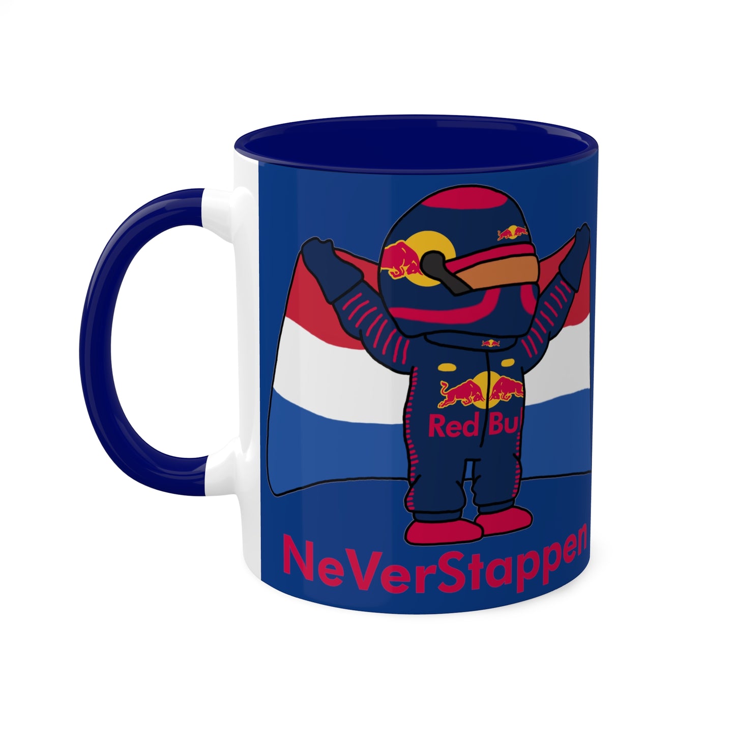 NeVerStappen Red Bull Formula 1 F1 Max Vertsappen Colorful Mugs, 11oz Mugs Printify