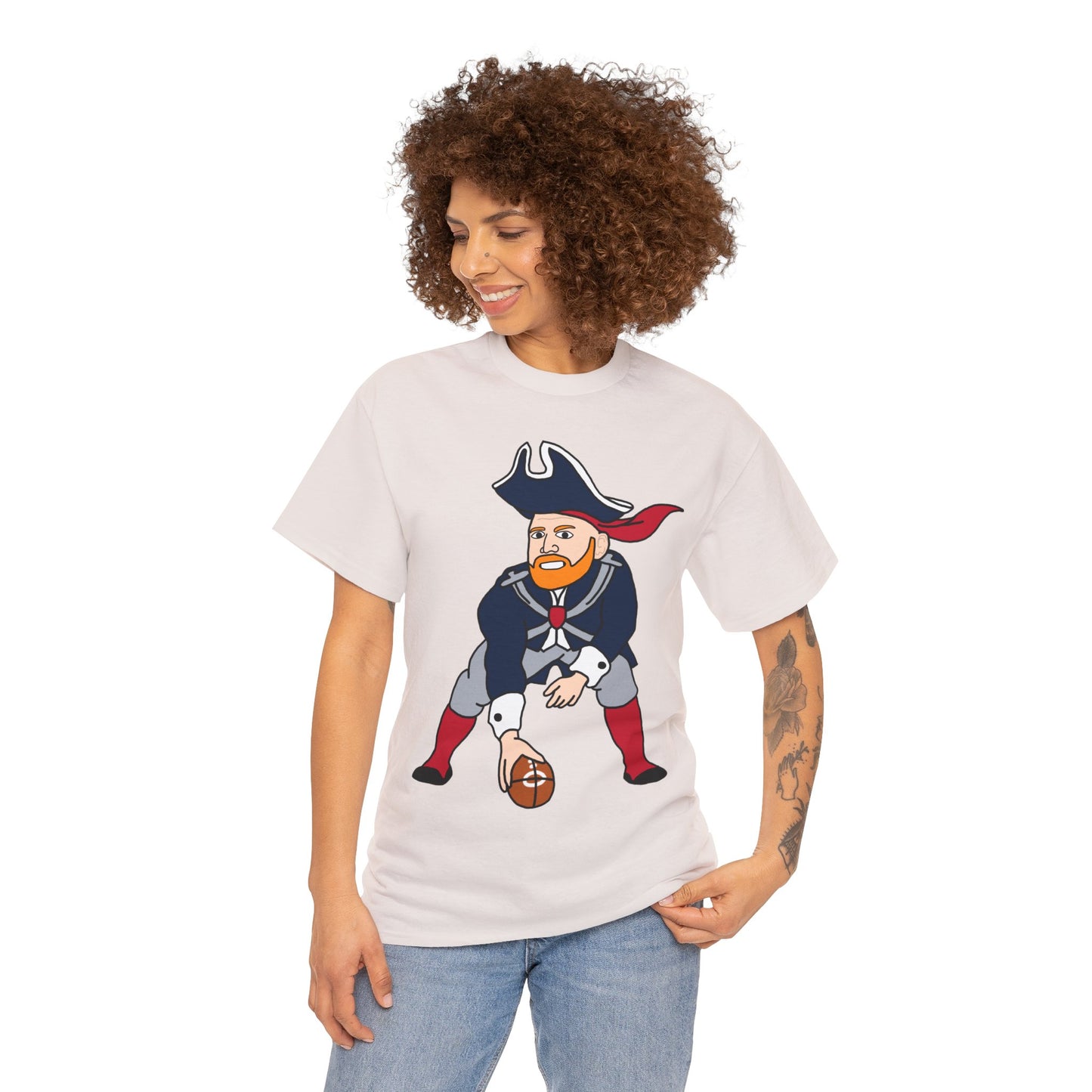 Bill Burrdy New England Patriots Tom Brady Bill Burr Unisex Heavy Cotton Tee T-shirts American Football Bill Burr Monday Morning Podcast New England Patriots NFL Podcasts Stand-up Comedy Printify