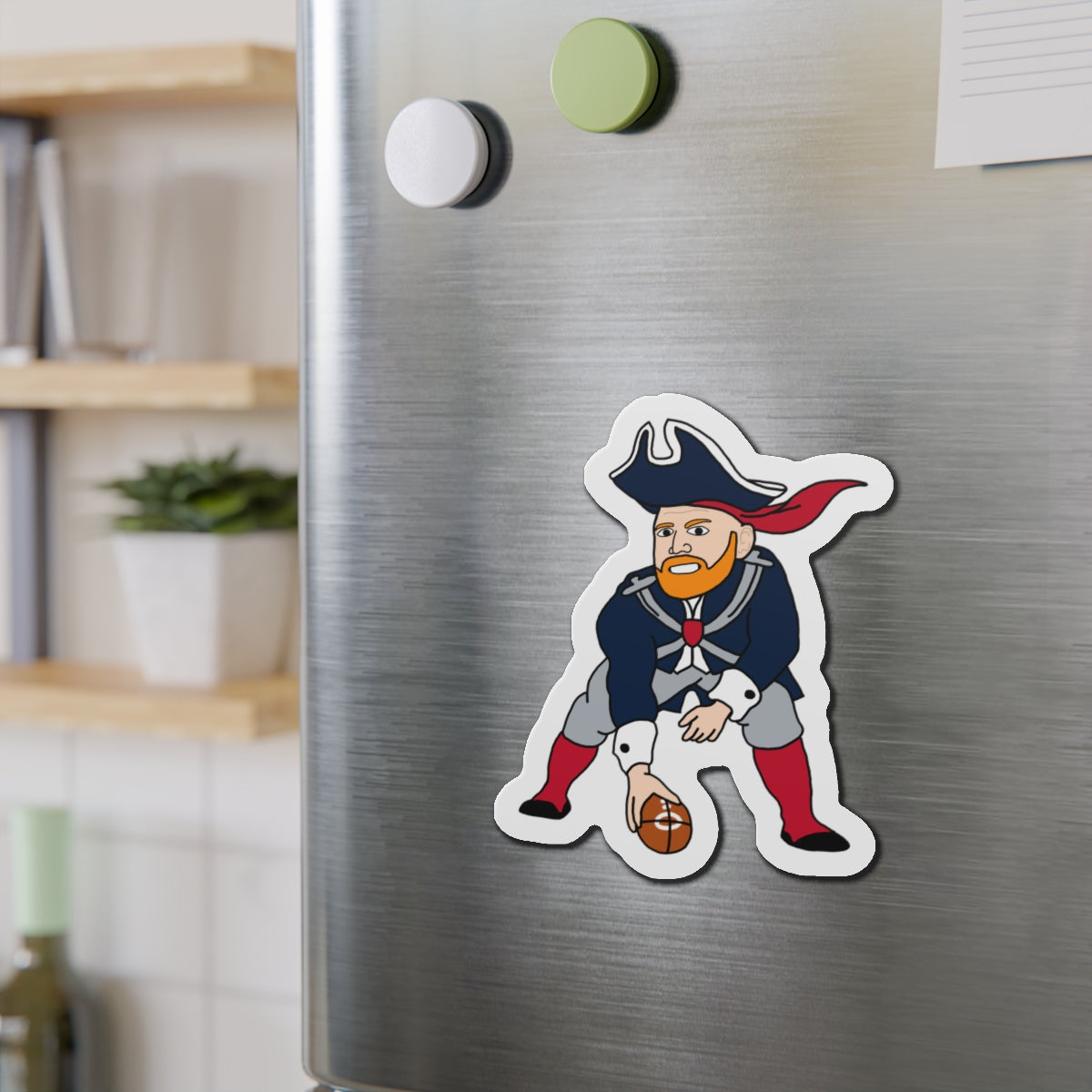 Bill Burrdy New England Patriots NFL Tom Brady Bill Burr Die-Cut Magnet 5" x 5" Die-Cut 1 pc Magnets American Football Bill Burr Monday Morning Podcast New England Patriots NFL Podcasts Stand-up Comedy Printify