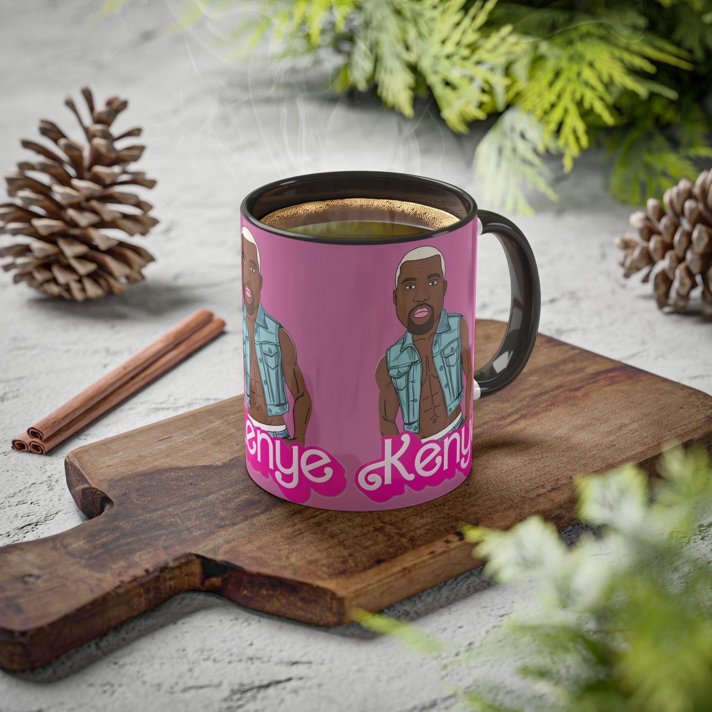 Kenye Barbie Ken Ryan Gosling Kanye West Colorful Mug Mugs Barbie Kanye West Ken Movies Music Printify