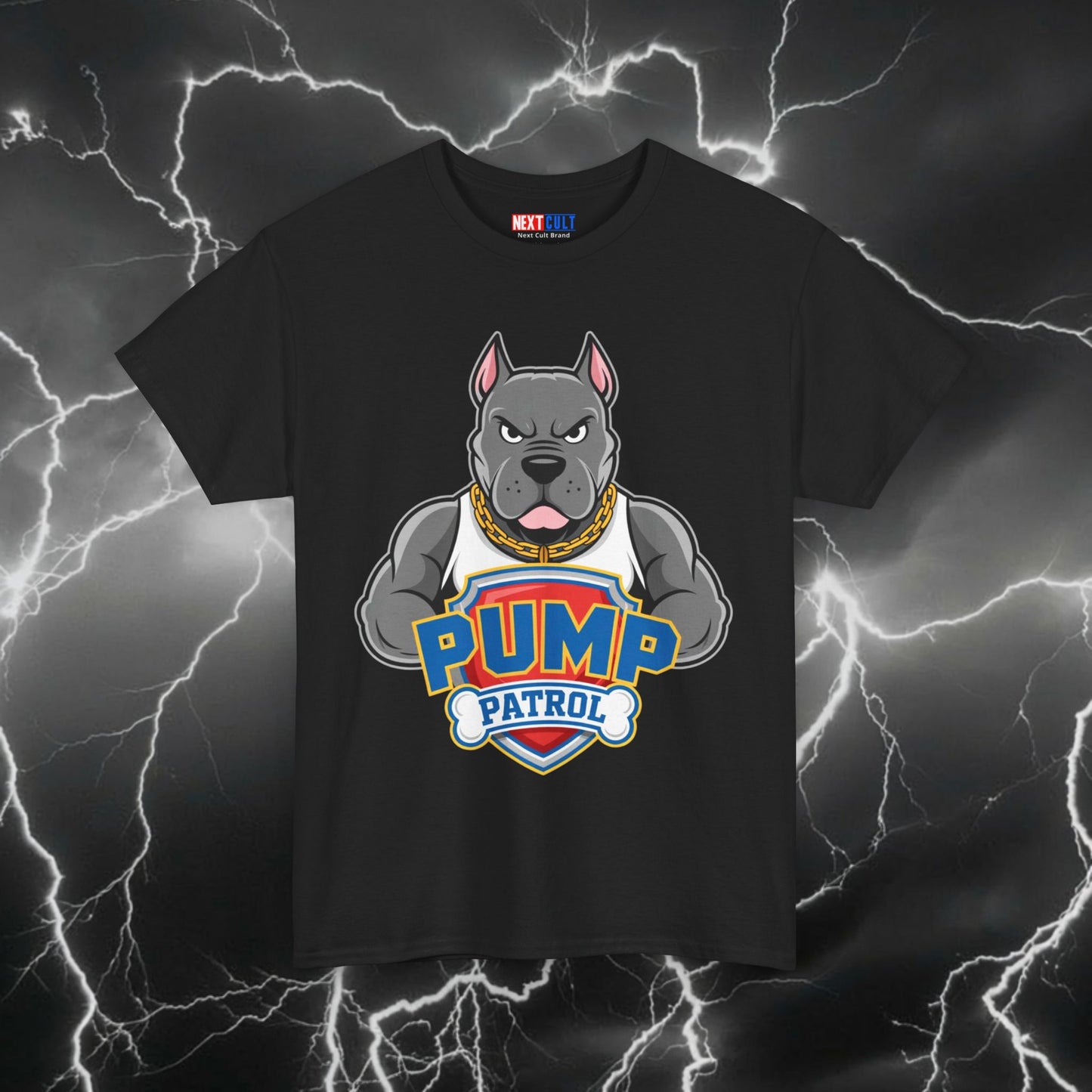 Funny Gym Dog Pump Patrol T-Shirt - Meme Workout Tee for Lifters, Bodybuilding & Fitness Gains - Gymbro Humor Tshirt Top Black T-shirts Bodybuilding Fitness Gym Pump Cover Workout Printify
