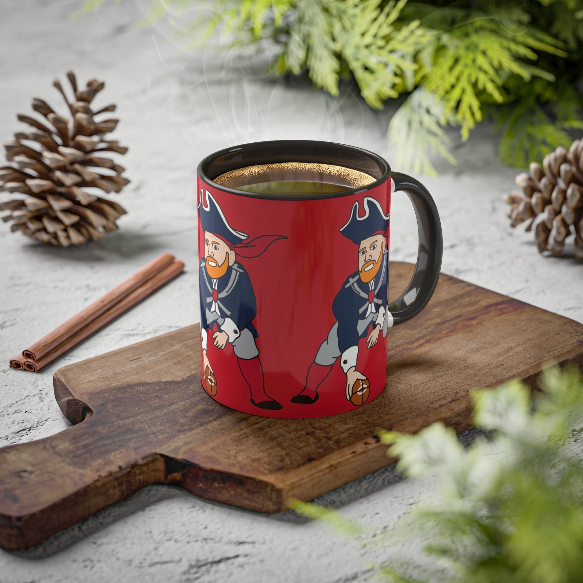 Bill Burrdy New England Patriots NFL Tom Brady Bill Burr Colorful Mug, 11oz Mugs American Football Bill Burr Monday Morning Podcast New England Patriots NFL Podcasts Stand-up Comedy Printify
