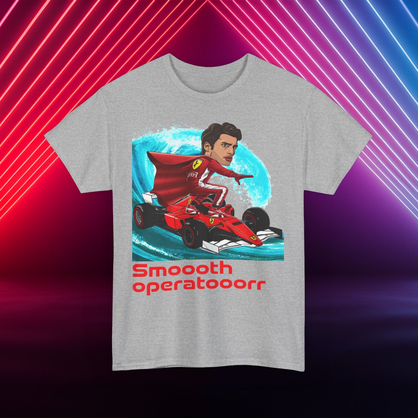 Carlos Sainz T-shirt Carlos Sainz Shirt Smooth Operator Shirt Ferrari T shirt Formula 1 Tee F1 Tshirt Ferrari Gift Ferrari Fan Shirt F1 Gift Sport Grey T-shirts Carlos Sainz F1 Ferrari Printify