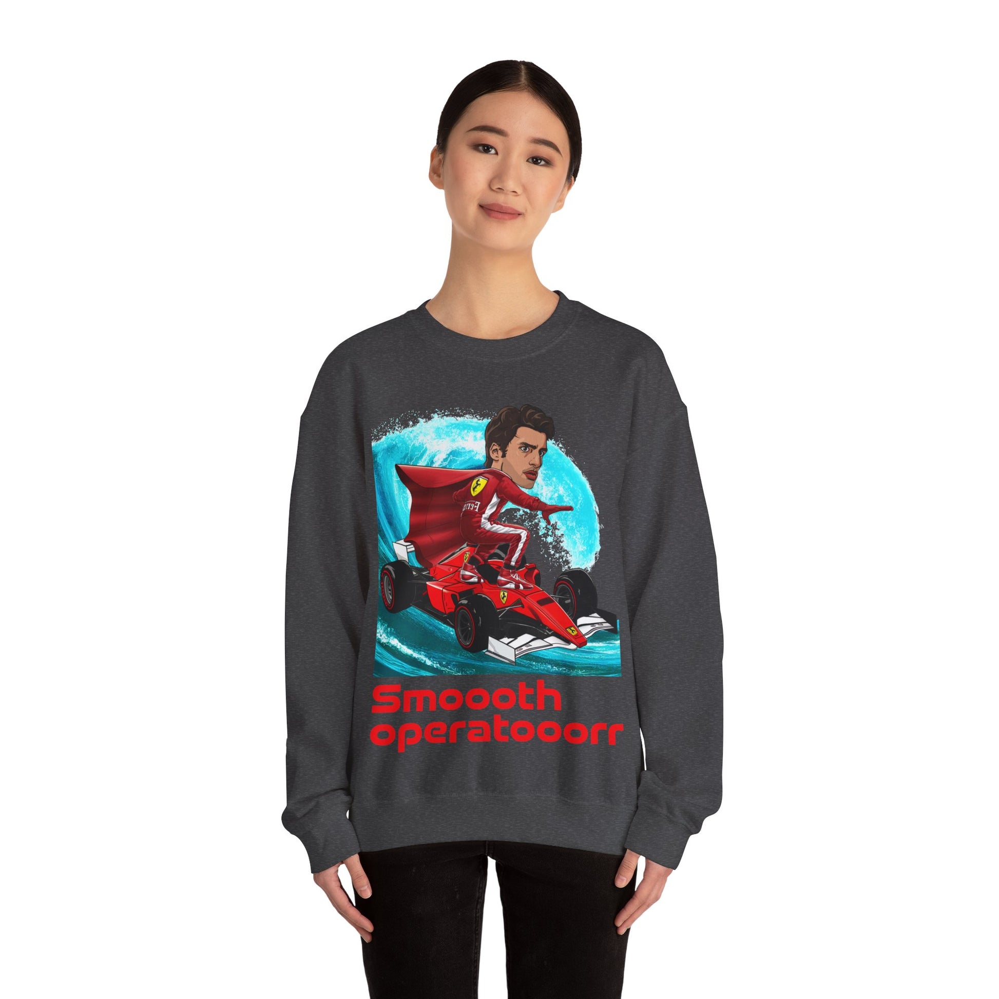Carlos Sainz Sweatshirt Smooth Operator Jumper Ferrari Sweater Formula 1 Jumper F1 Sweater Ferrari Gift Ferrari Fan Jumper F1 Gift Scuderia Sweatshirts Carlos Sainz F1 Ferrari Printify
