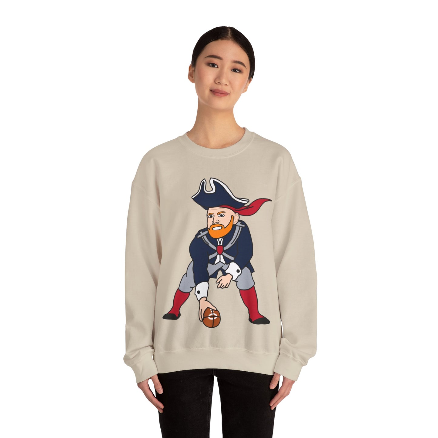 Bill Burrdy New England Patriots Tom Brady Bill Burr Unisex Heavy Blend Crewneck Sweatshirt Sweatshirts American Football Bill Burr Monday Morning Podcast New England Patriots NFL Podcasts Stand-up Comedy Printify