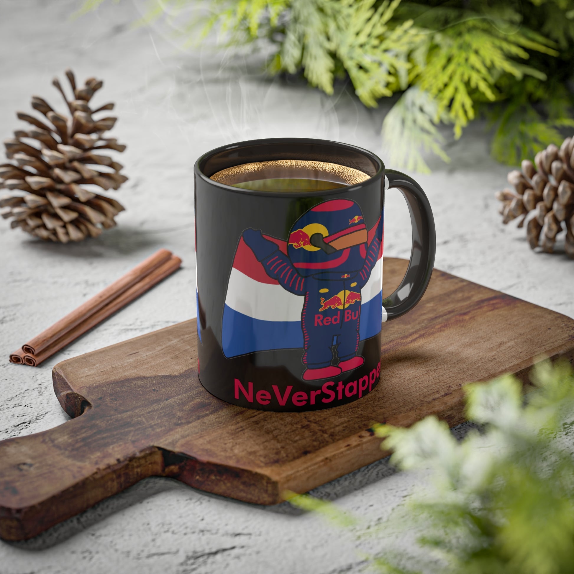 NeVerStappen Red Bull Formula 1 F1 Max Vertsappen Colorful Mugs, 11oz Mugs Printify