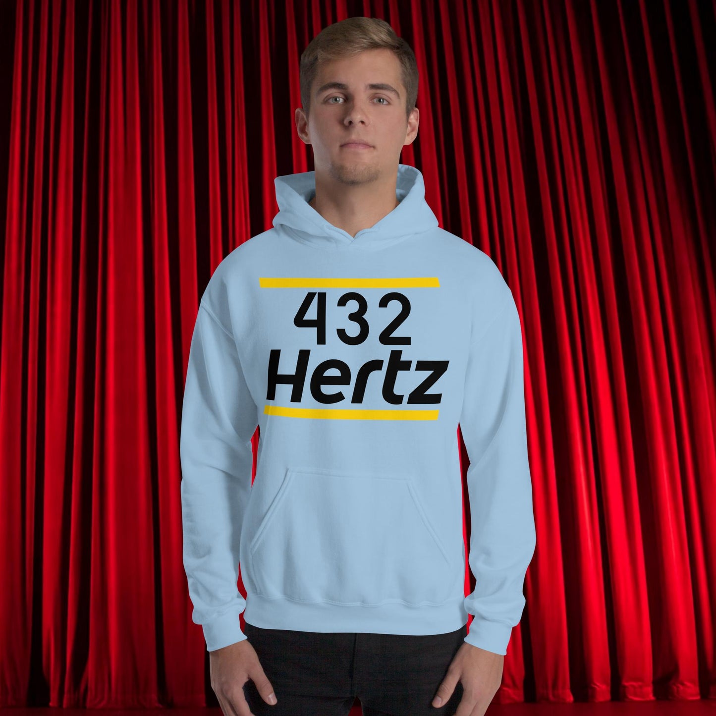 432Hz Hertz Matt and Shane's Secret Podcast MSSP Unisex Hoodie Light Blue Hoodies Matt McCusker MSSP Podcasts Shane Gillis Stand-up Comedy Next Cult Brand
