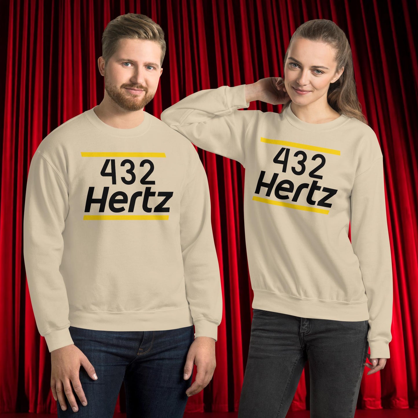 432Hz Hertz Matt and Shane's Secret Podcast MSSP Unisex Sweatshirt Sand Sweatshirts Matt McCusker MSSP Podcasts Shane Gillis Stand-up Comedy Next Cult Brand