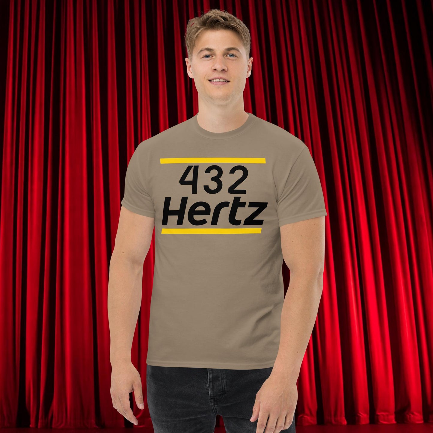 432Hz Hertz Matt and Shane's Secret Podcast MSSP Unisex tee Brown Savana T-shirts Matt McCusker MSSP Podcasts Shane Gillis Stand-up Comedy Next Cult Brand