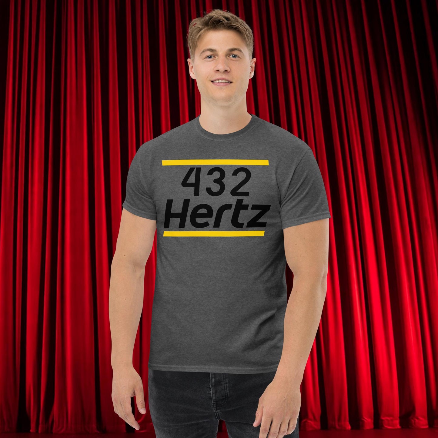 432Hz Hertz Matt and Shane's Secret Podcast MSSP Unisex tee Dark Heather T-shirts Matt McCusker MSSP Podcasts Shane Gillis Stand-up Comedy Next Cult Brand