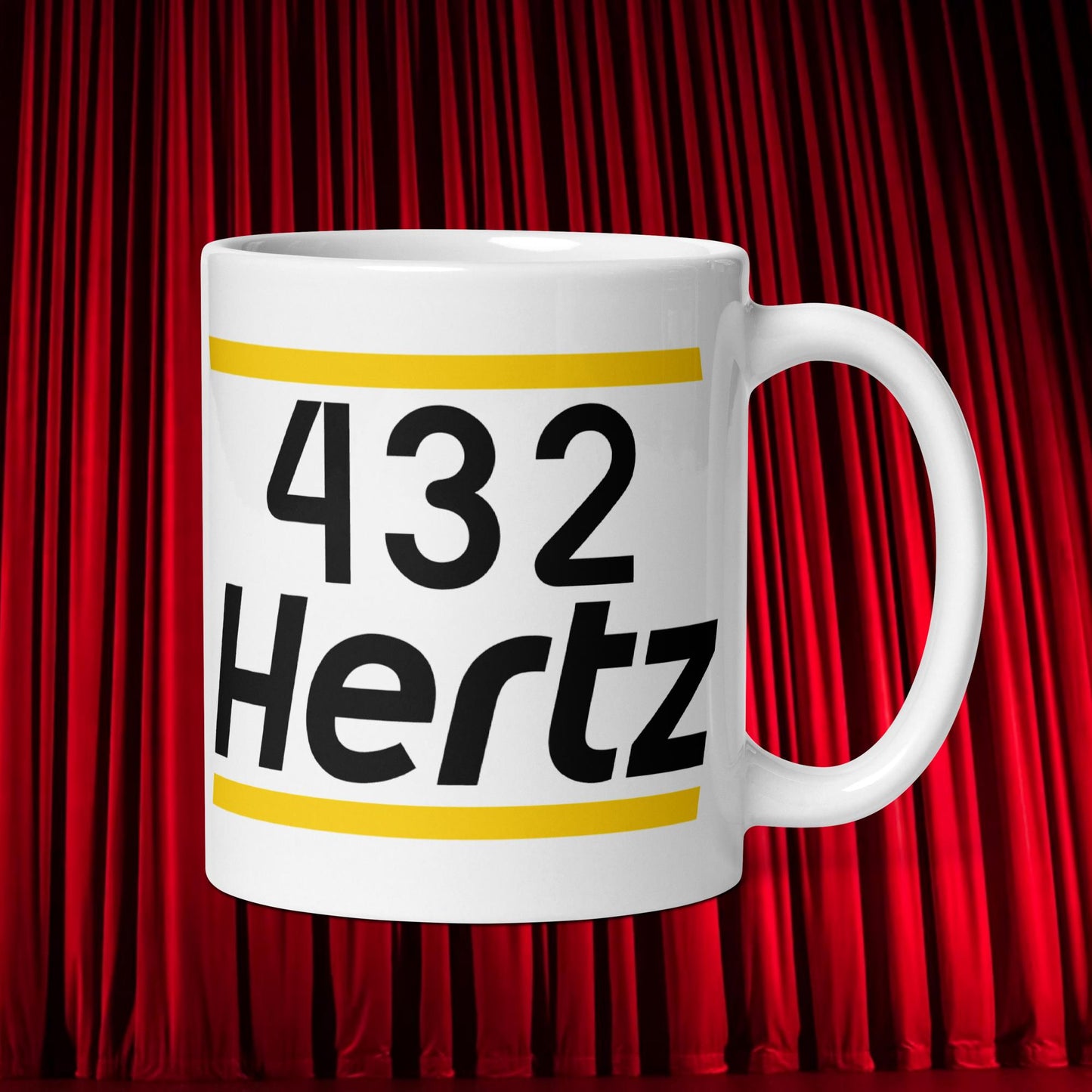 432Hz Hertz Matt and Shane's Secret Podcast MSSP White glossy mug Default Title Mugs Matt McCusker MSSP Podcasts Shane Gillis Stand-up Comedy Next Cult Brand