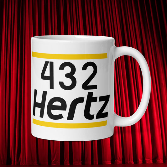 432Hz Hertz Matt and Shane's Secret Podcast MSSP White glossy mug Default Title Mugs Matt McCusker MSSP Podcasts Shane Gillis Stand-up Comedy Next Cult Brand