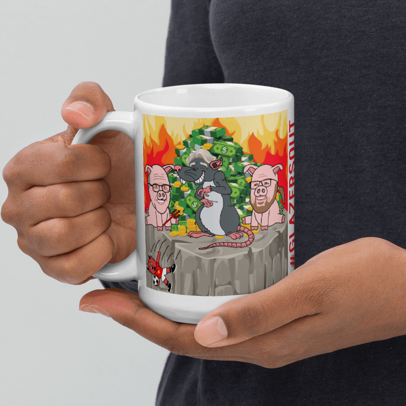 Manchester United Ratcliffe Out, Glazers Out White Glossy Mug/Cup Mugs Football GlazersOut Manchester United RatcliffeOut Next Cult Brand