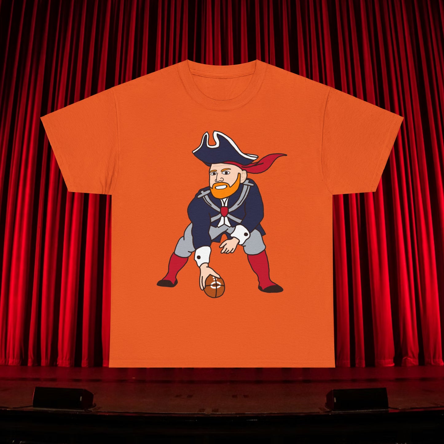 Bill Burrdy New England Patriots Tom Brady Bill Burr Unisex Heavy Cotton Tee T-shirts American Football Bill Burr Monday Morning Podcast New England Patriots NFL Podcasts Stand-up Comedy Printify