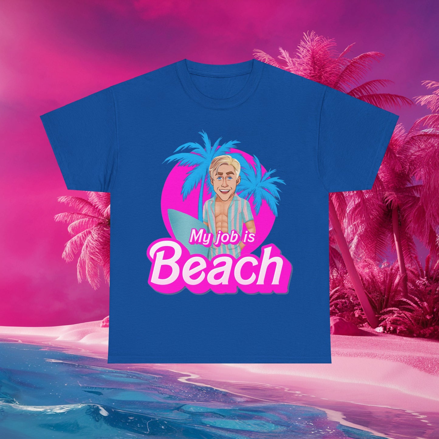 My Job Is Beach Tshirt Ken Shirt Barbie T-shirt Surfing Tee Surf T shirt Summer Shirt Vacation T-Shirt Surfing Gift for Surfer Summer Gift T-shirts Barbie Celebrities Ken Movies Ryan Gosling Printify
