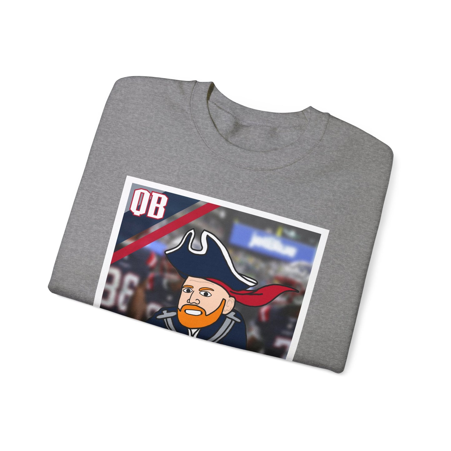 Bill Burrdy New England Patriots Tom Brady Bill Burr Unisex Heavy Blend Crewneck Sweatshirt Sweatshirts American Football Bill Burr Monday Morning Podcast New England Patriots NFL Podcasts Stand-up Comedy Printify