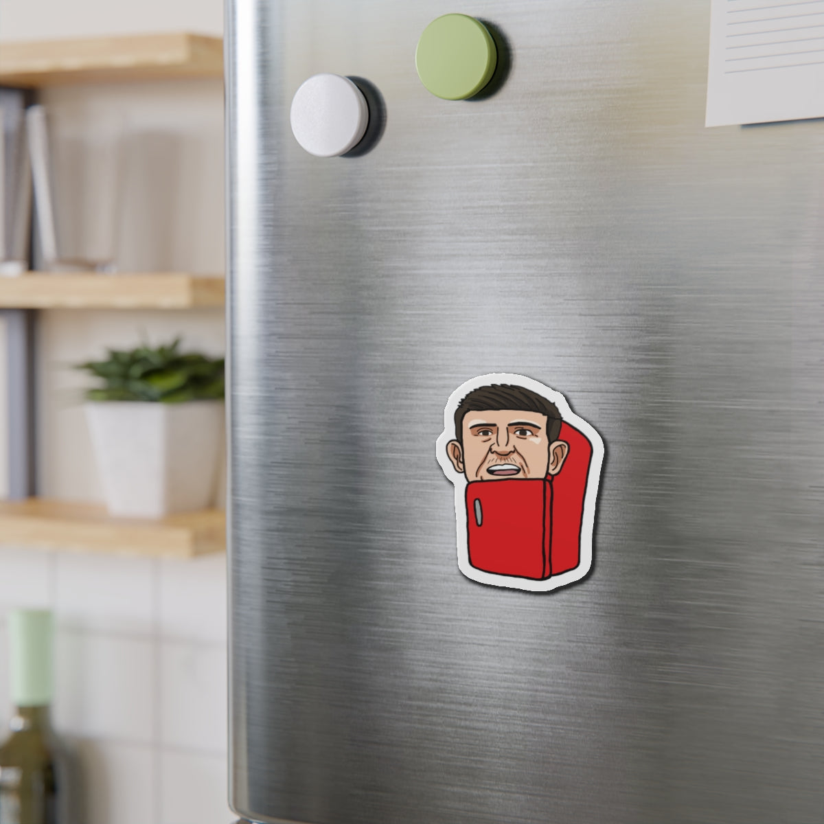 Harry Maguire The Fridge Manchester United Magnets 3" x 3" Die-Cut 1 pc Magnets Football Harry Maguire Manchester United The Fridge Printify
