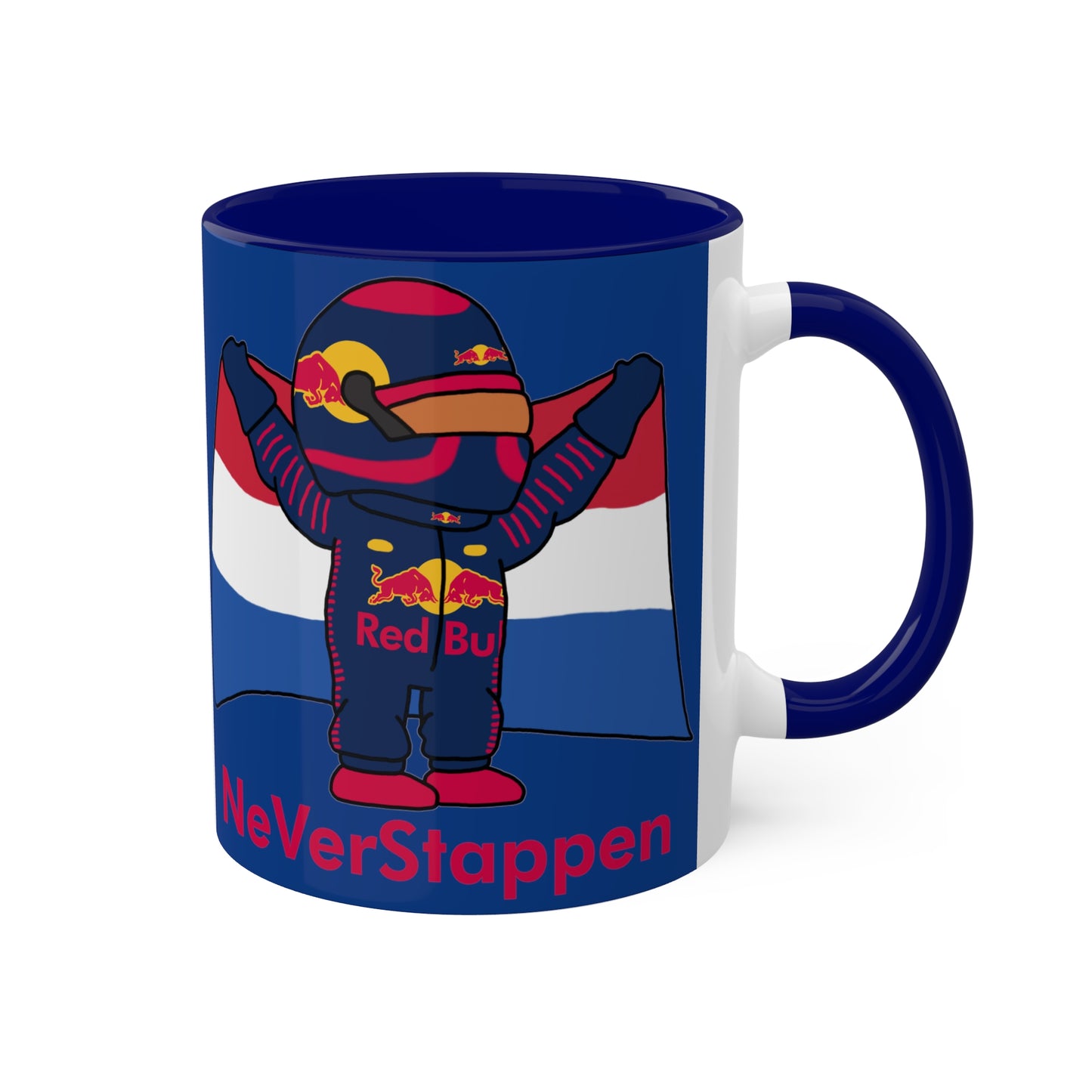 NeVerStappen Red Bull Formula 1 F1 Max Vertsappen Colorful Mugs, 11oz Mugs Printify