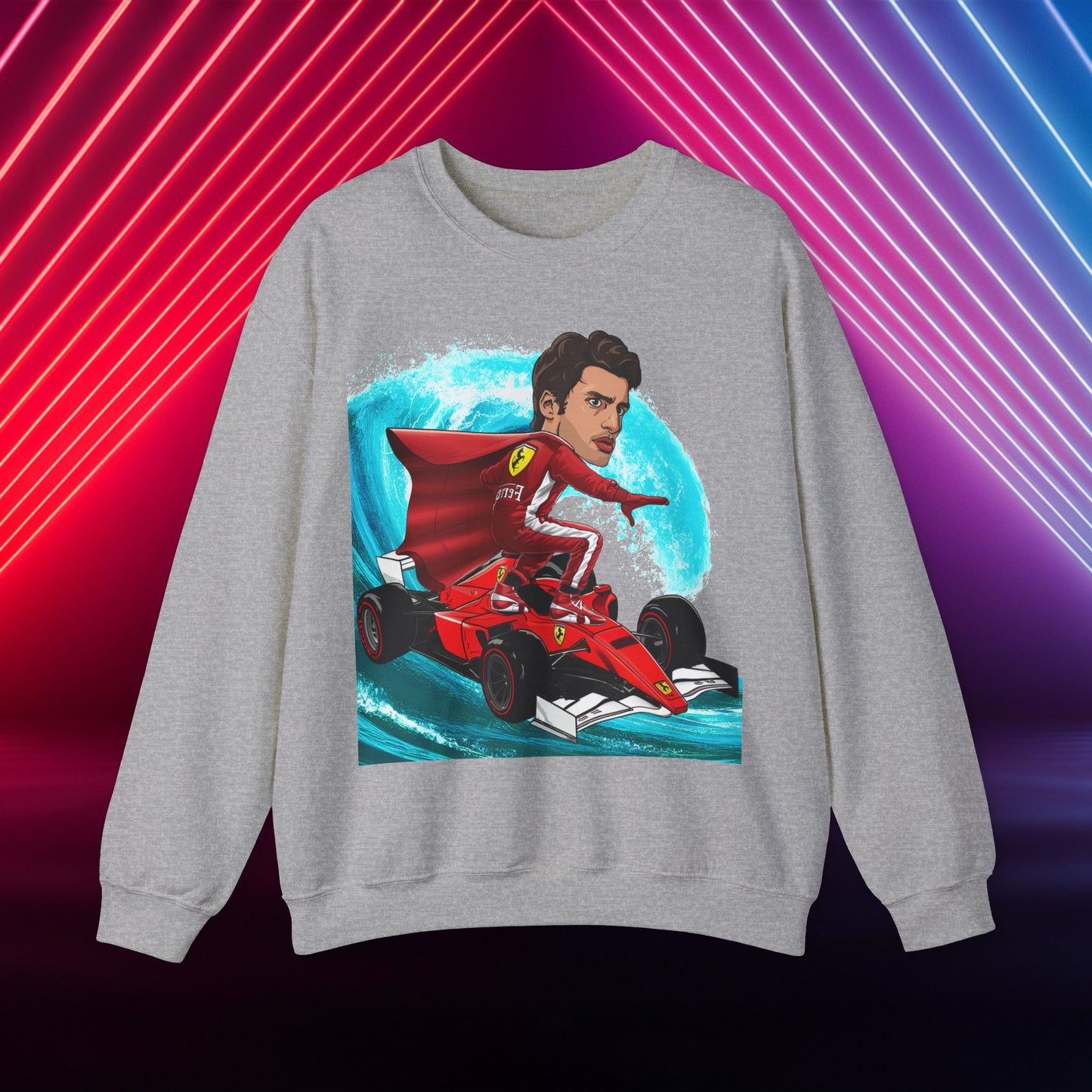 Carlos Sainz Sweatshirt Smooth Operator Jumper Ferrari Sweater Formula 1 Jumper F1 Sweater Ferrari Gift Ferrari Fan Jumper F1 Gift Scuderia Sport Grey Sweatshirts Carlos Sainz F1 Ferrari Printify