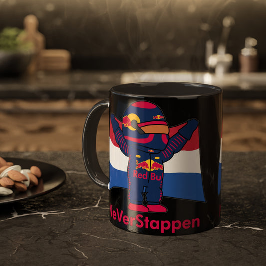 NeVerStappen Red Bull Formula 1 F1 Max Vertsappen Colorful Mugs, 11oz 11oz Black Mugs Printify