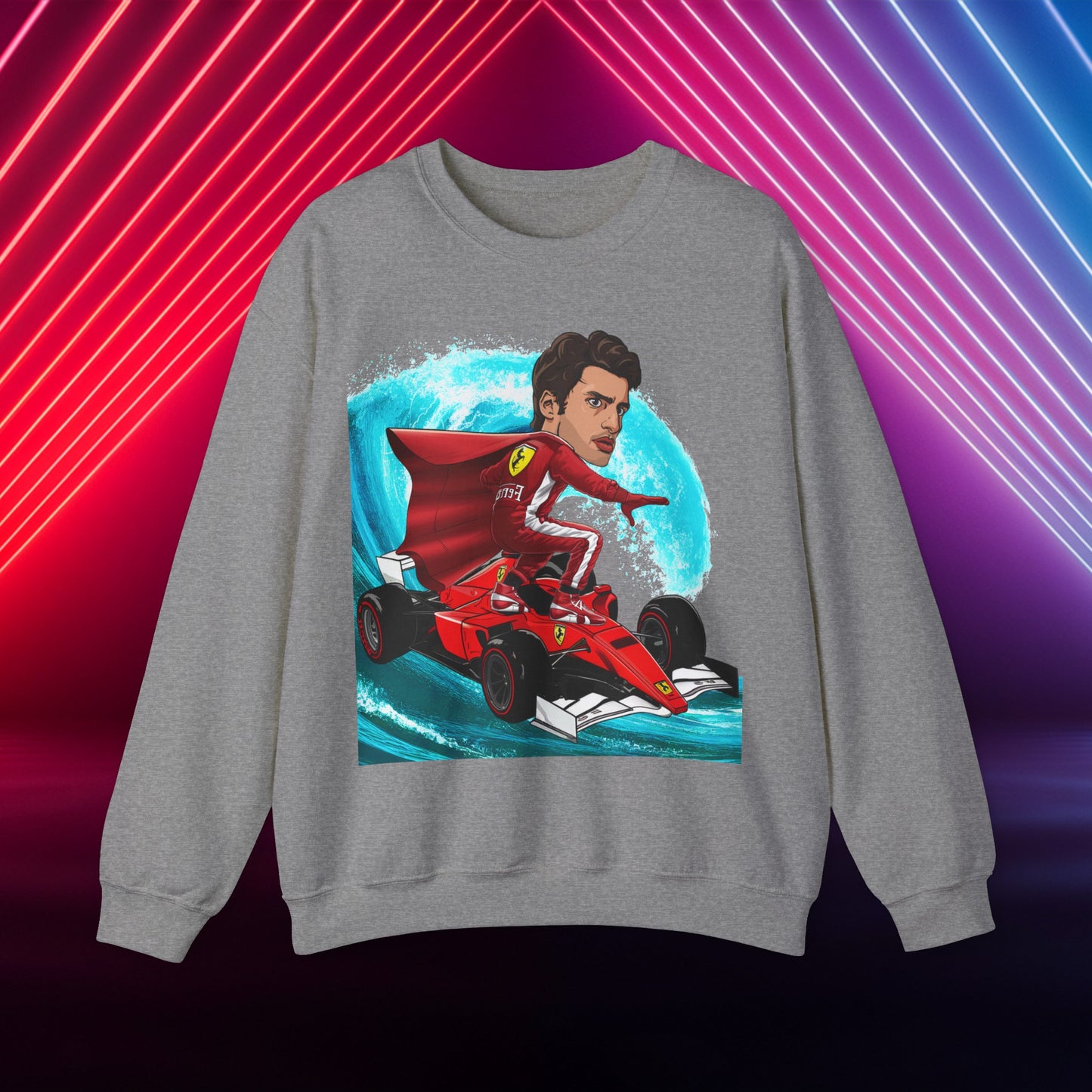 Carlos Sainz Sweatshirt Smooth Operator Jumper Ferrari Sweater Formula 1 Jumper F1 Sweater Ferrari Gift Ferrari Fan Jumper F1 Gift Scuderia Graphite Heather Sweatshirts Carlos Sainz F1 Ferrari Printify
