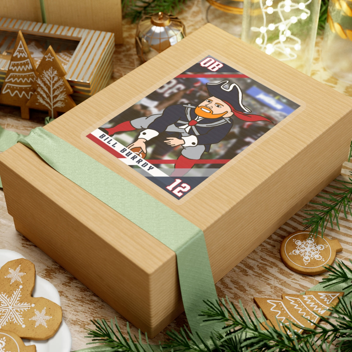 Bill Burrdy New England Patriots NFL Tom Brady Bill Burr Sticker Stickers American Football Bill Burr Monday Morning Podcast New England Patriots NFL Podcasts Stand-up Comedy Printify