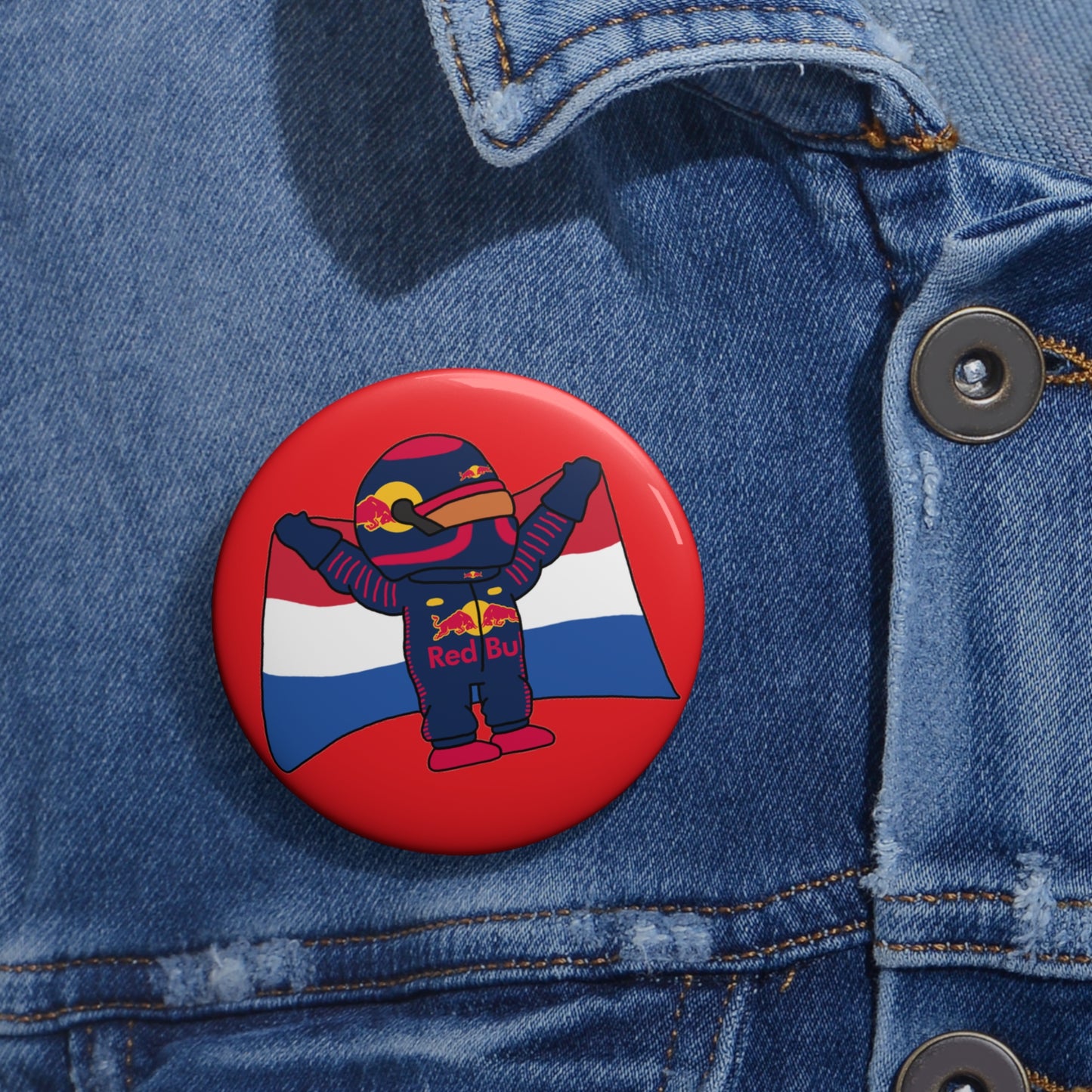 NeVerStappen Red Bull Formula 1 F1 Max Verstappen Custom Pin Button 2.25" Pins F1 Max Verstappen Red Bull Printify