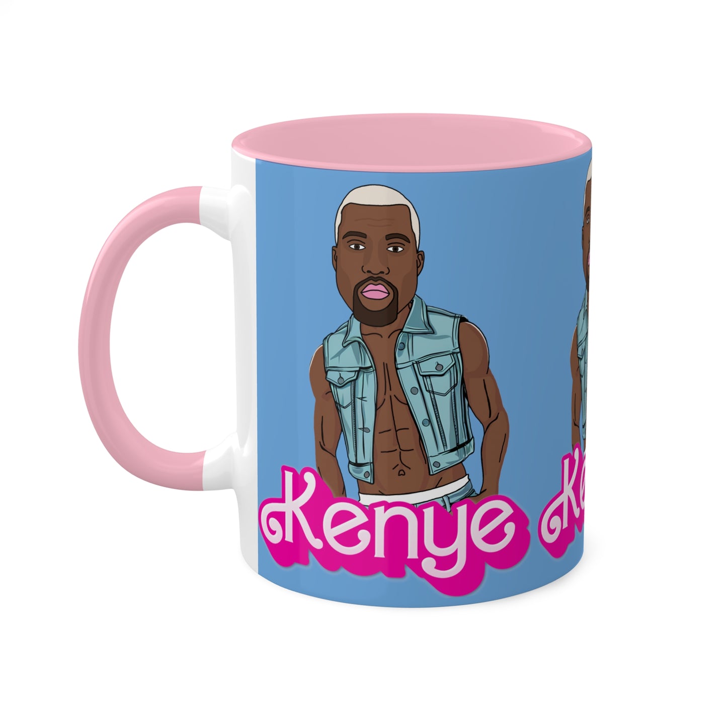 Kenye Barbie Ken Ryan Gosling Kanye West Colorful Mug Mugs Barbie Kanye West Ken Movies Music Printify