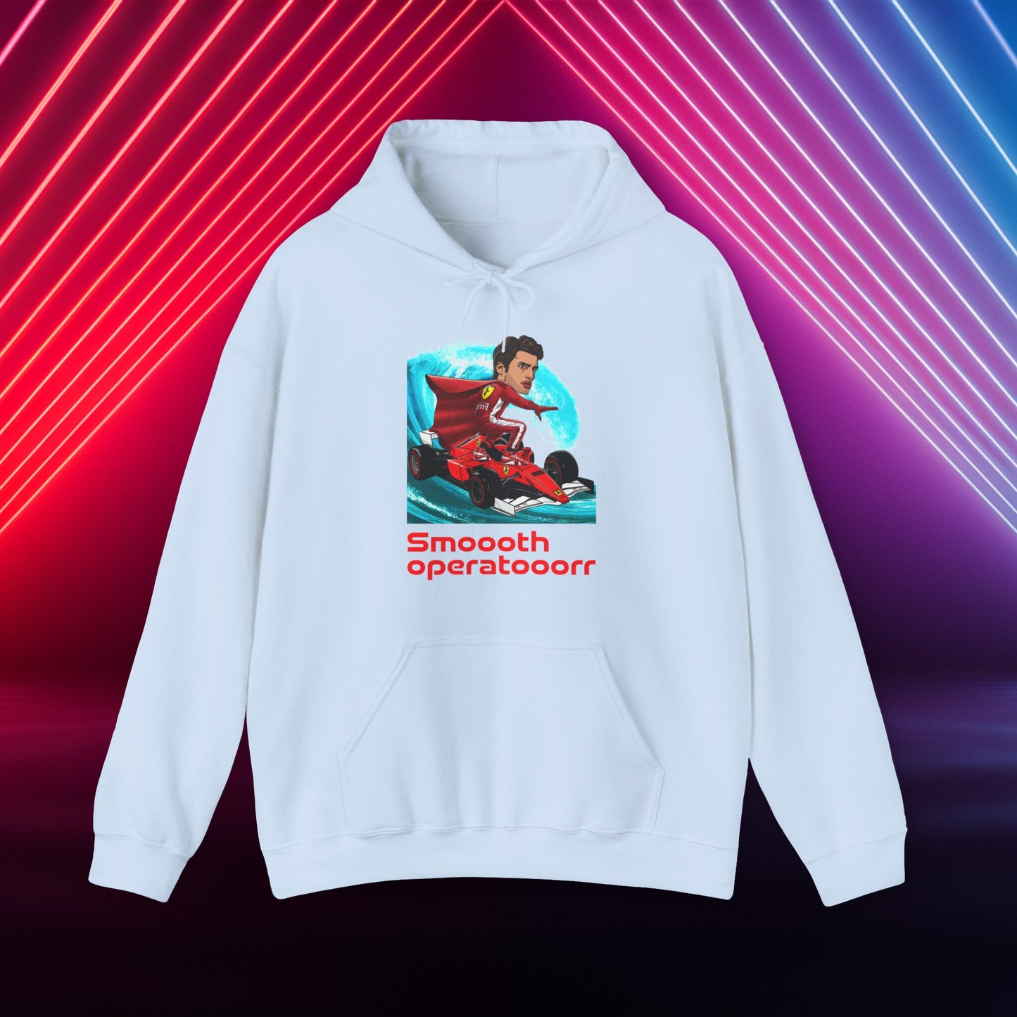 Carlos Sainz Hoodie Carlos Sainz Jumper Smooth Operator Pullover Ferrari Hoodie Formula 1 Hoodie F1 Hoodie Ferrari Gift Ferrari Fan Gift Light Blue Hoodies Carlos Sainz F1 Ferrari Printify