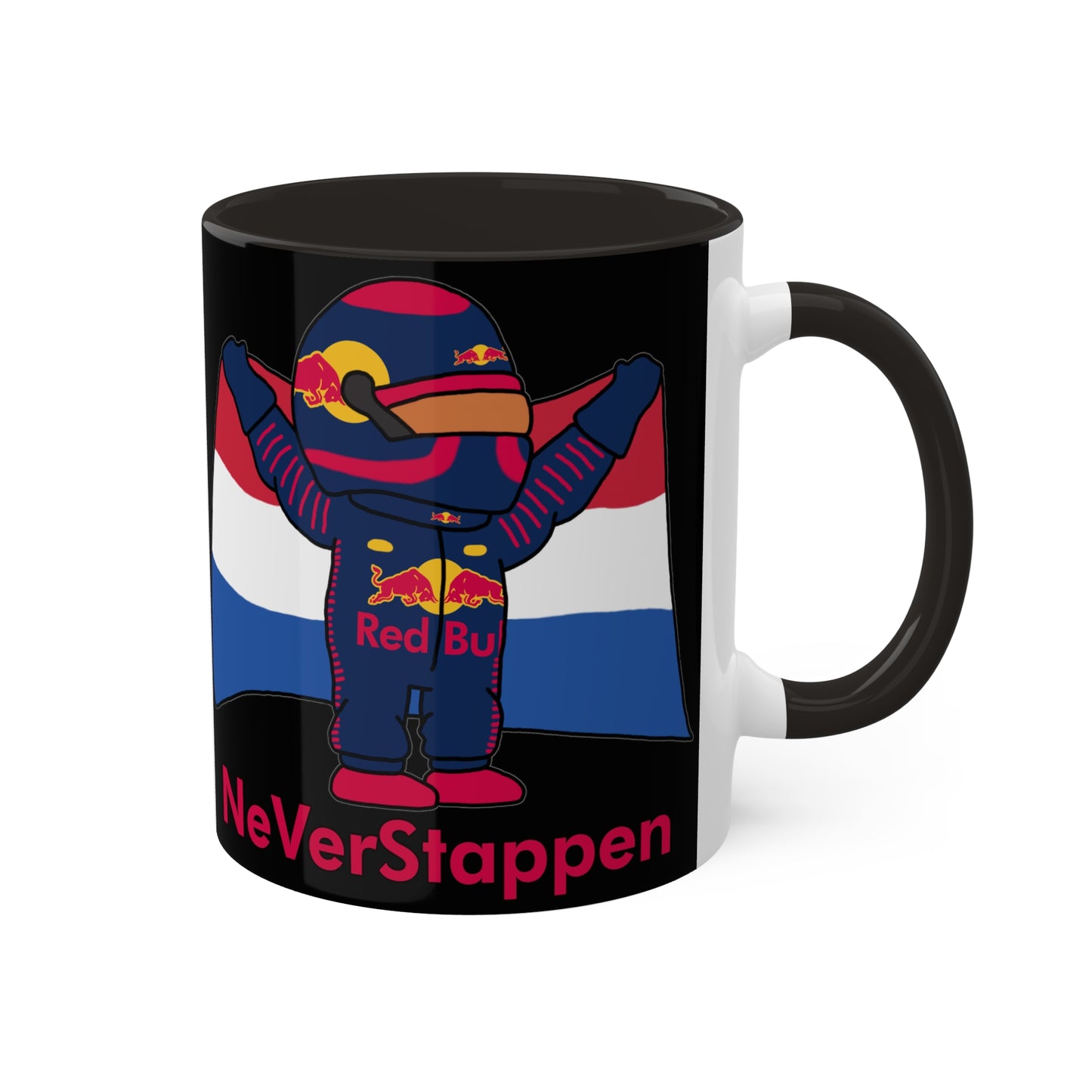 NeVerStappen Red Bull Formula 1 F1 Max Vertsappen Colorful Mugs, 11oz Mugs Printify