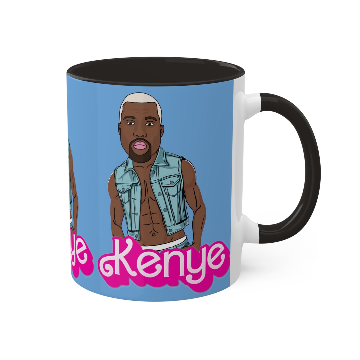 Kenye Barbie Ken Ryan Gosling Kanye West Colorful Mug Mugs Barbie Kanye West Ken Movies Music Printify