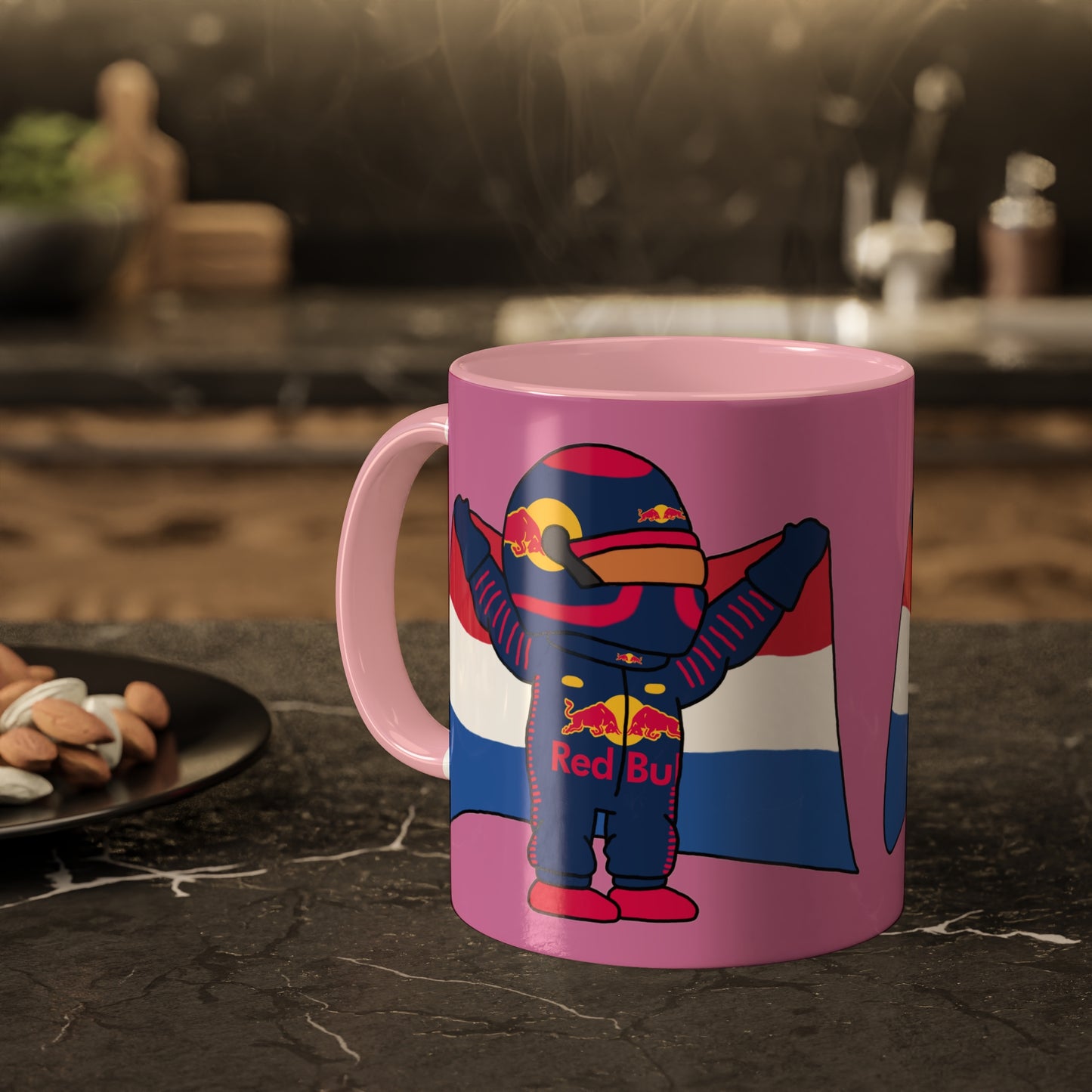 NeVerStappen Red Bull Formula 1 F1 Max Vertsappen Colorful Mugs, 11oz 11oz Pink Mugs Printify