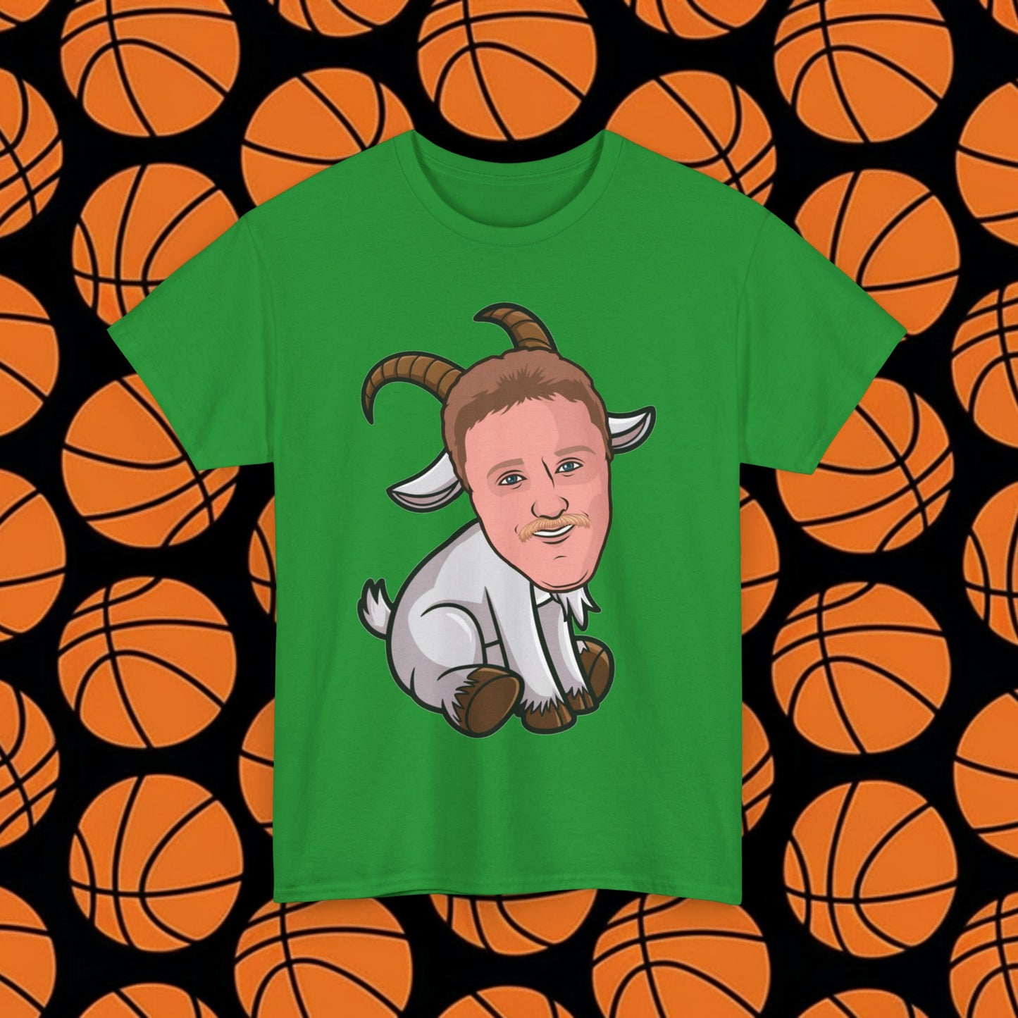 Larry Bird G.O.A.T. T-Shirt - Funny Basketball Meme Casual Top - Greatest of All Time Tee for Basketball Fans - Perfect Gift for Larry Bird Fans Irish Green T-shirts Basketball Boston Celtics G.O.A.T. Larry Bird NBA Printify