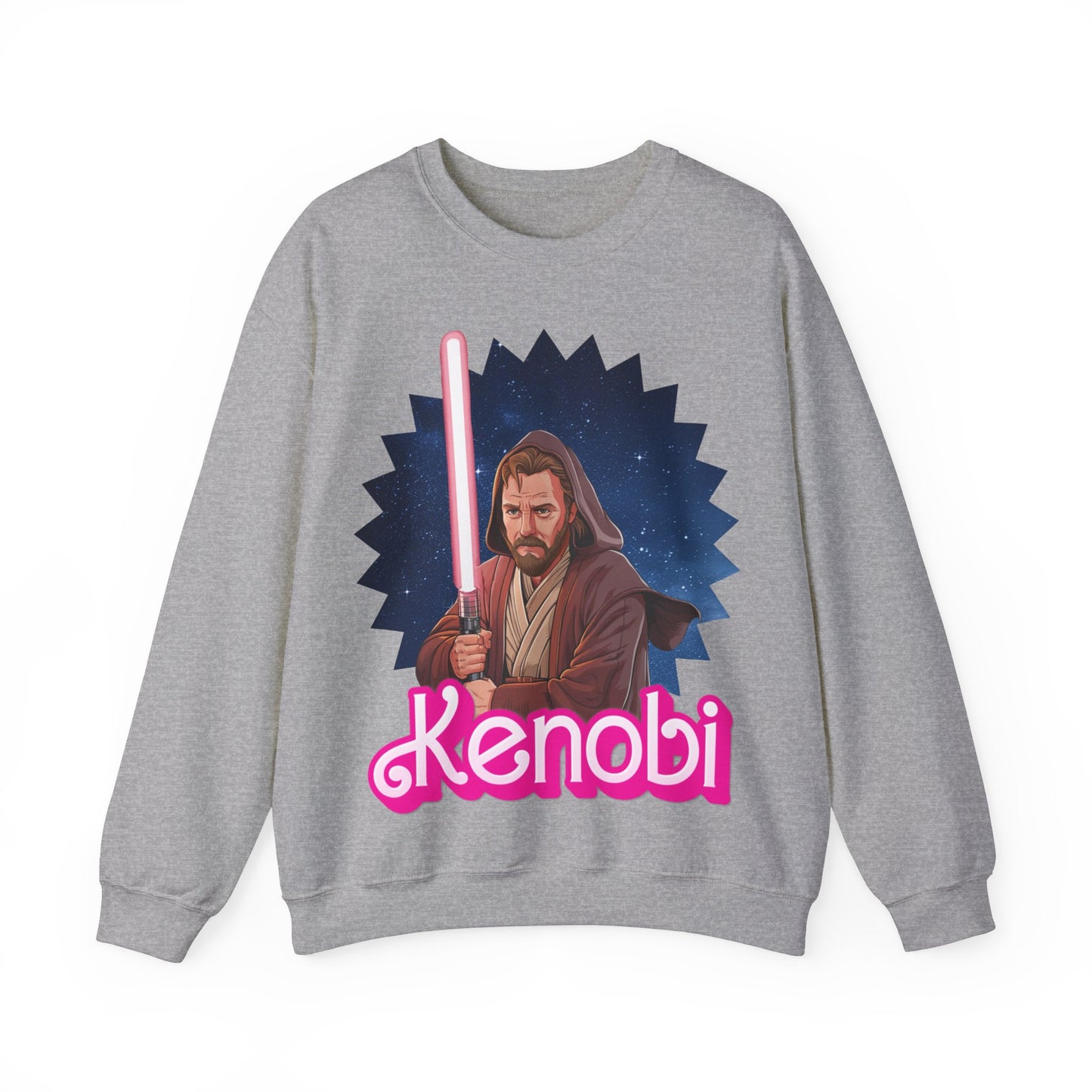 Obi-Wan Kenobi Ken Barbie Movie Star Wars Unisex Heavy Blend Crewneck Sweatshirt Sweatshirts Barbie Ken Movies Star Wars Printify