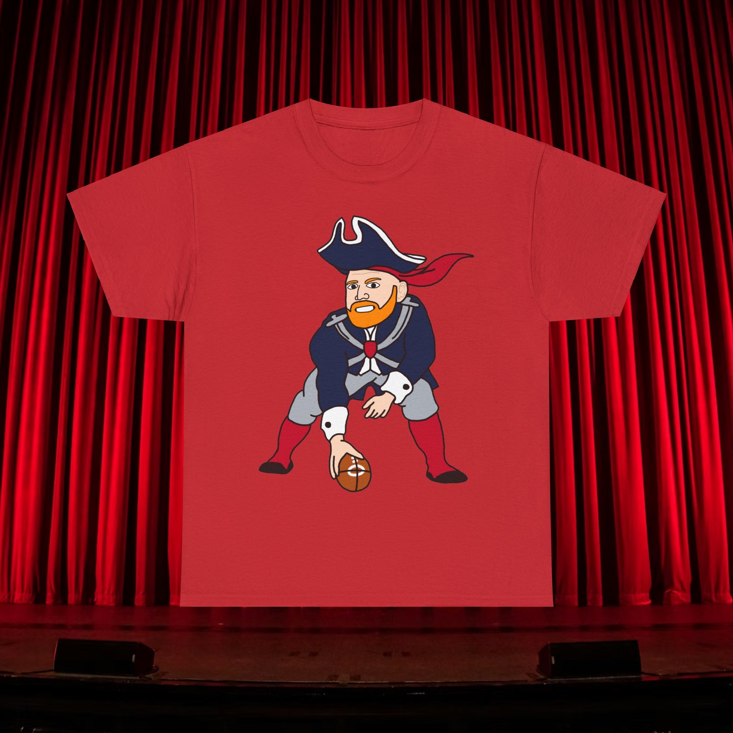 Bill Burrdy New England Patriots Tom Brady Bill Burr Unisex Heavy Cotton Tee T-shirts American Football Bill Burr Monday Morning Podcast New England Patriots NFL Podcasts Stand-up Comedy Printify