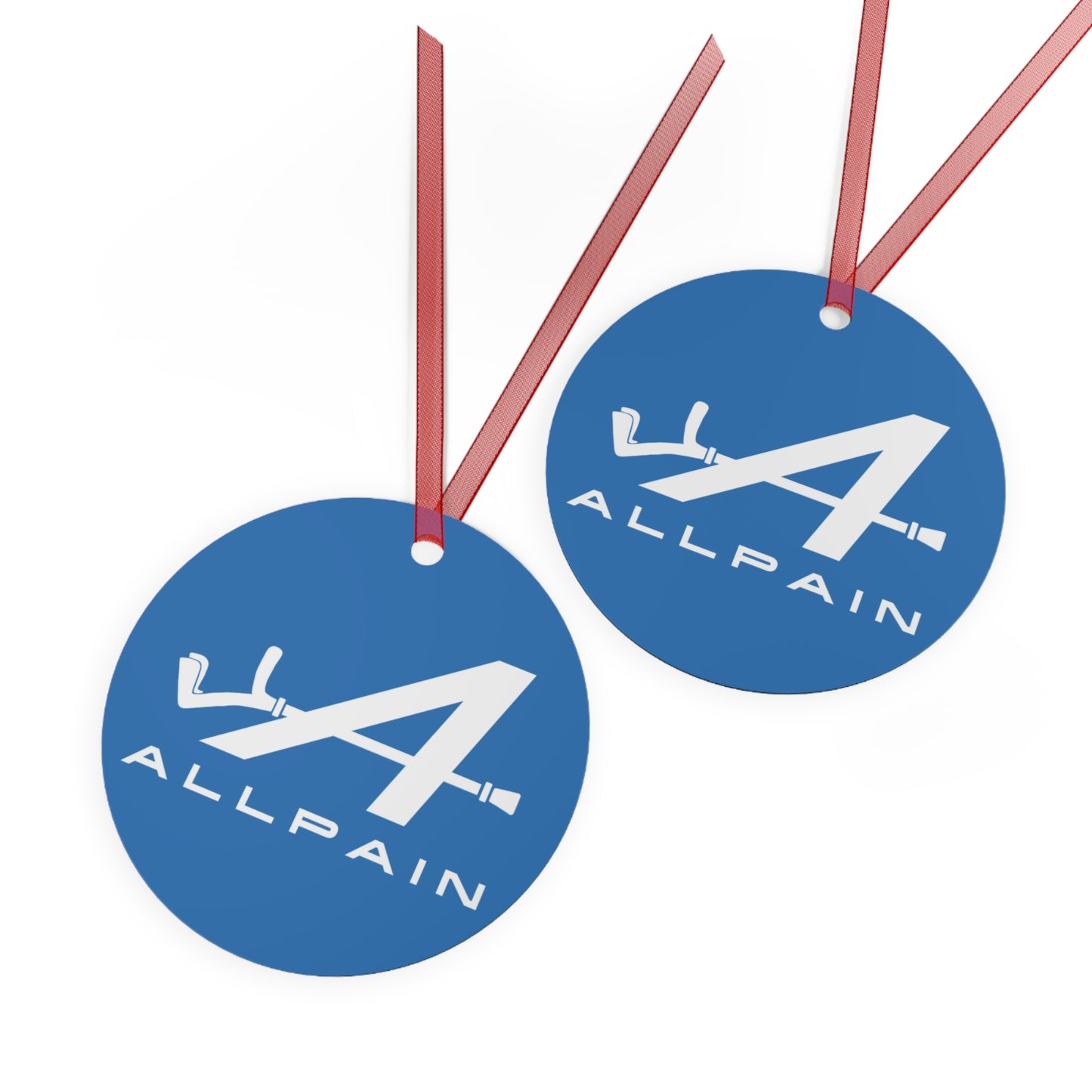 Allpain Alpine F1 Formula 1 Pierre Gasly Esteban OconMetal Ornament Christmas Alpine F1 Printify