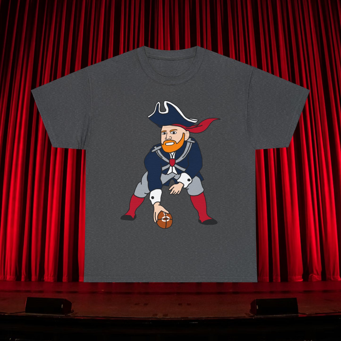 Bill Burrdy New England Patriots Tom Brady Bill Burr Unisex Heavy Cotton Tee T-shirts American Football Bill Burr Monday Morning Podcast New England Patriots NFL Podcasts Stand-up Comedy Printify