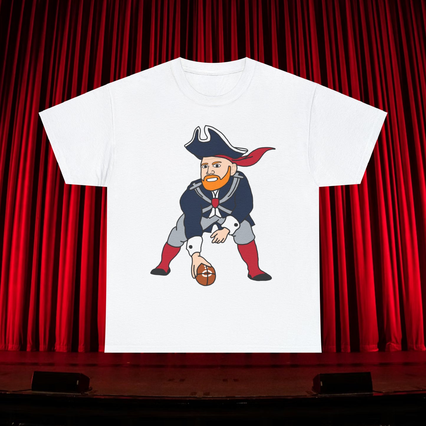Bill Burrdy New England Patriots Tom Brady Bill Burr Unisex Heavy Cotton Tee T-shirts American Football Bill Burr Monday Morning Podcast New England Patriots NFL Podcasts Stand-up Comedy Printify
