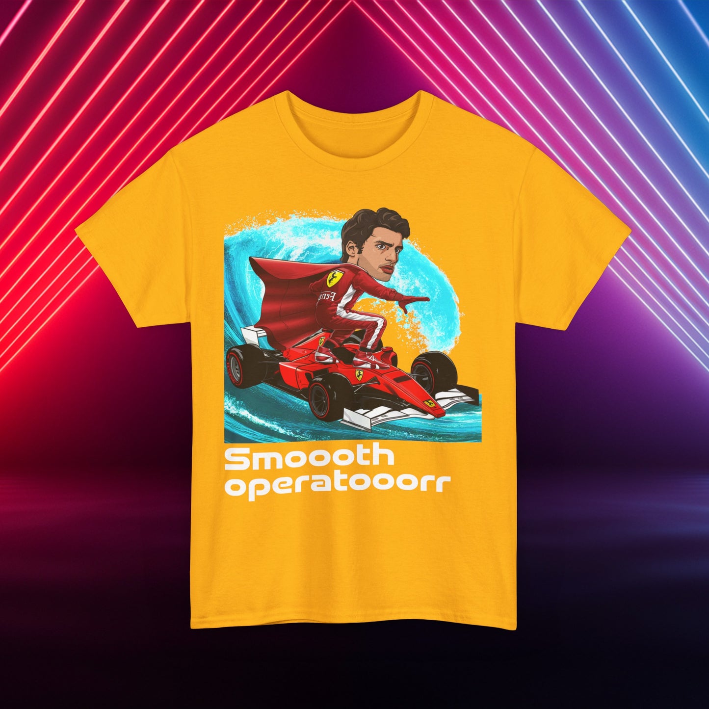 Carlos Sainz T-shirt Carlos Sainz Shirt Smooth Operator Shirt Ferrari T shirt Formula 1 Tee F1 Tshirt Ferrari Gift Ferrari Fan Shirt F1 Gift Gold T-shirts Carlos Sainz F1 Ferrari Printify
