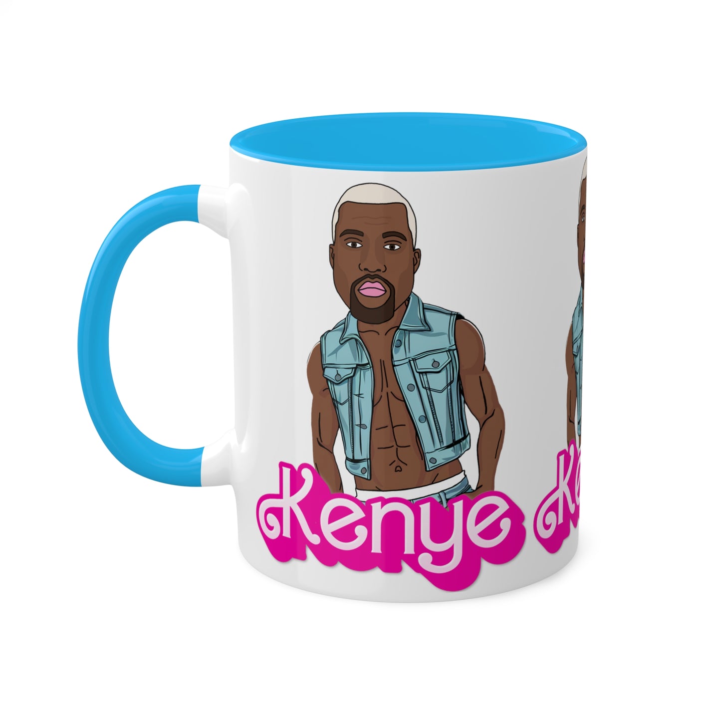 Kenye Barbie Ken Ryan Gosling Kanye West Colorful Mug Mugs Barbie Kanye West Ken Movies Music Printify