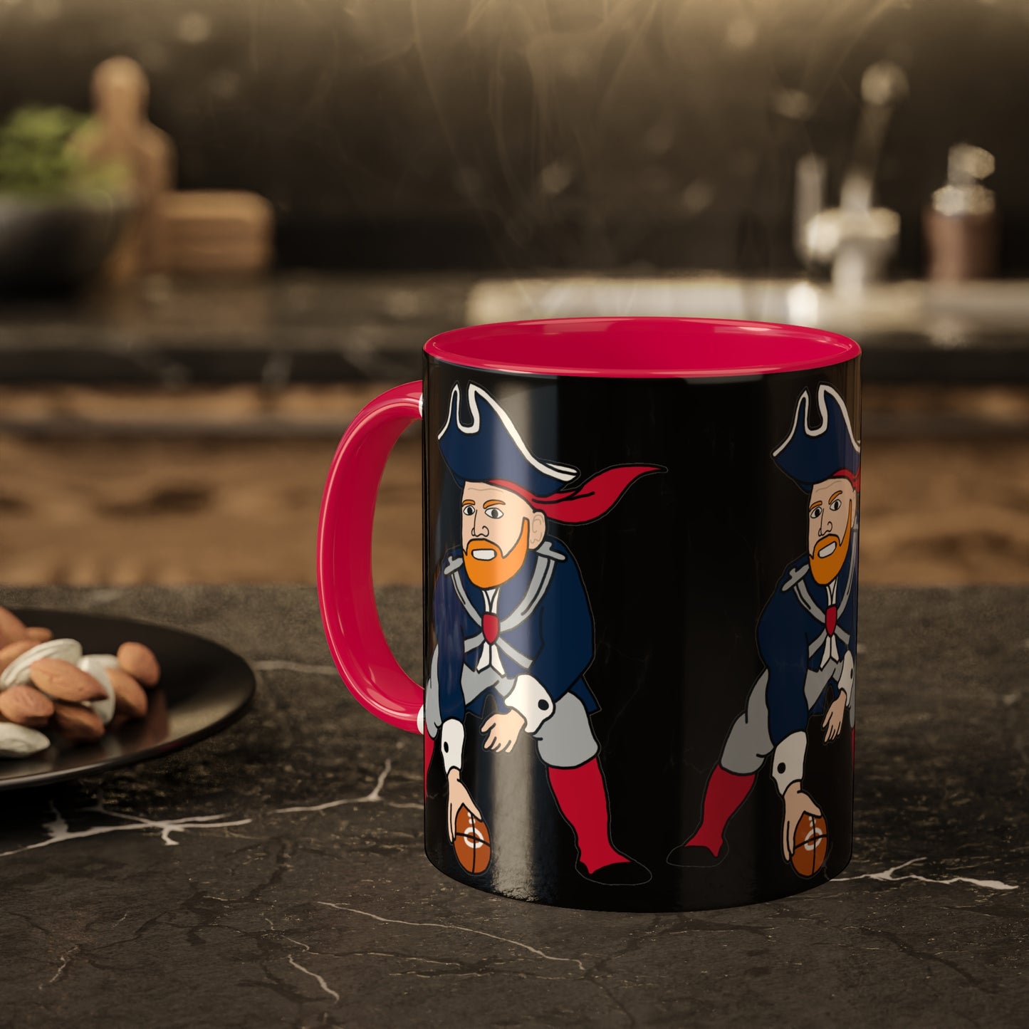 Bill Burrdy New England Patriots NFL Tom Brady Bill Burr Colorful Mug, 11oz 11oz Red Mugs American Football Bill Burr Monday Morning Podcast New England Patriots NFL Podcasts Stand-up Comedy Printify