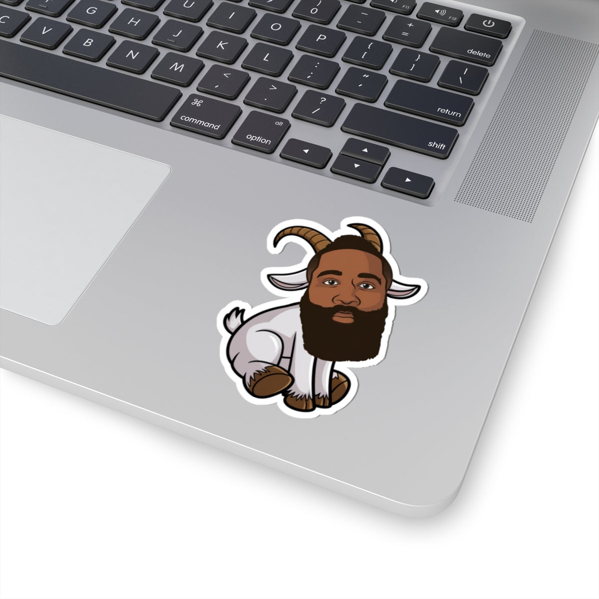 James Harden G.O.A.T. Sticker - Funny Basketball Meme Decal - Greatest of All Time Print for Basketball Fans - Perfect Gift for Harden Fans 3" × 3" White Stickers Printify