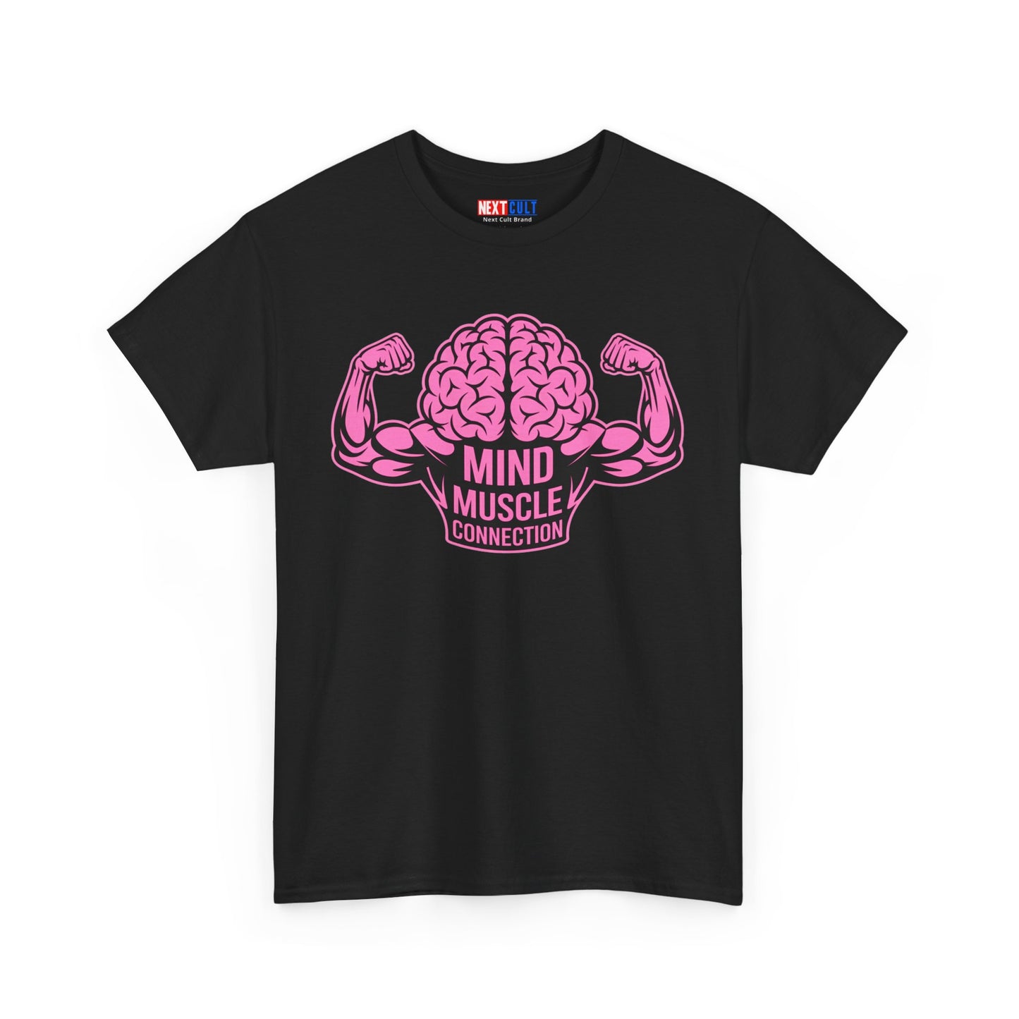 Mind Muscle Connection T-Shirt - Funny Science Based Lifting Tee for Gym Gains, Workout Fitness Meme Gift for Lifters Black T-shirts Bodybuilding Fitness Gym Pump Cover Workout Printify