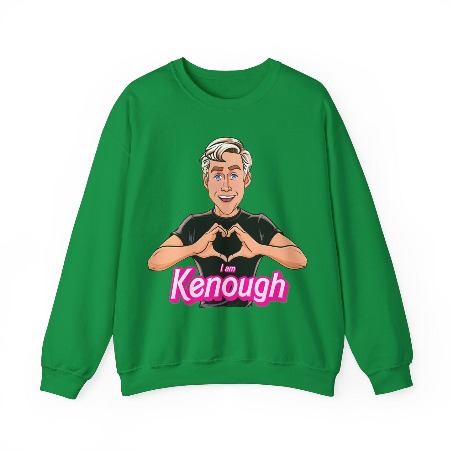 I am Kenough Ryan Gosling Ken Barbie Movie Unisex Heavy Blend Crewneck Sweatshirt Sweatshirts Barbie Celebrities Ken Movies Ryan Gosling Printify