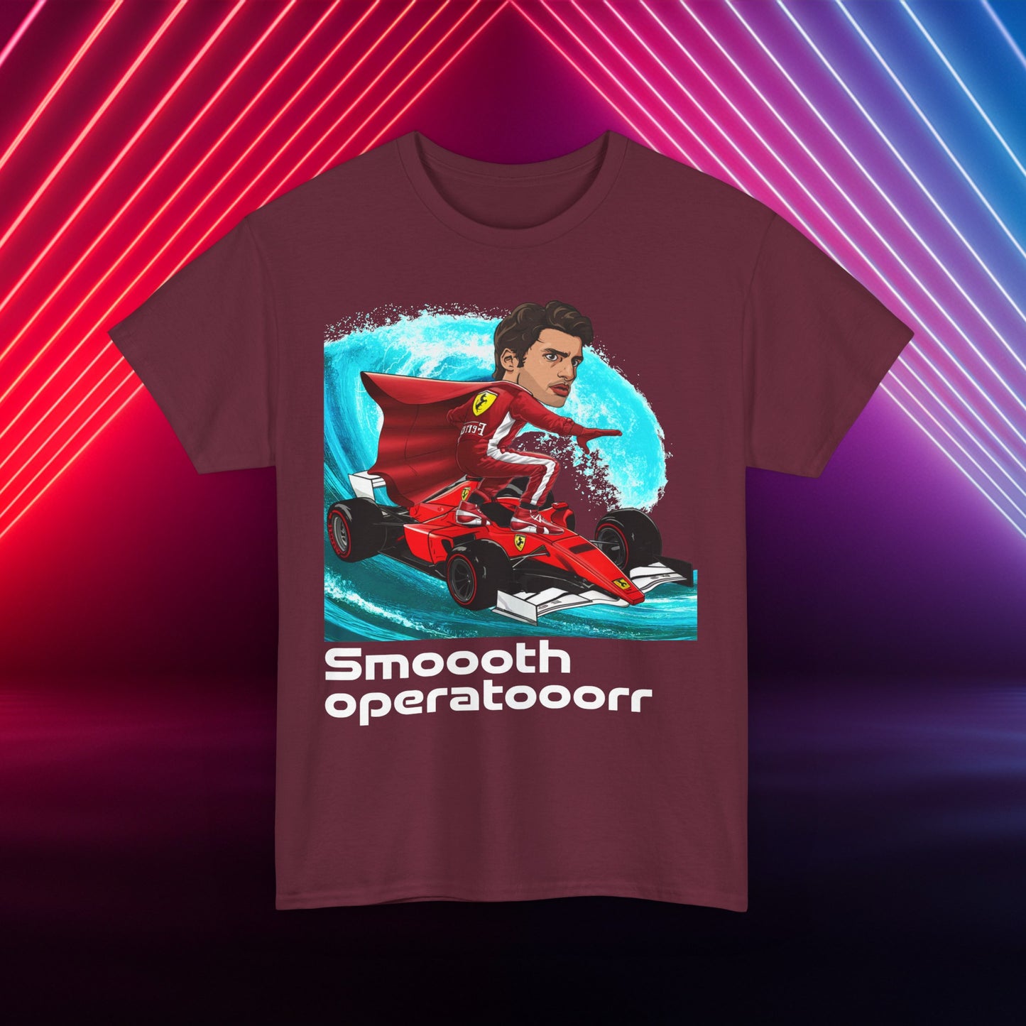 Carlos Sainz T-shirt Carlos Sainz Shirt Smooth Operator Shirt Ferrari T shirt Formula 1 Tee F1 Tshirt Ferrari Gift Ferrari Fan Shirt F1 Gift Maroon T-shirts Carlos Sainz F1 Ferrari Printify