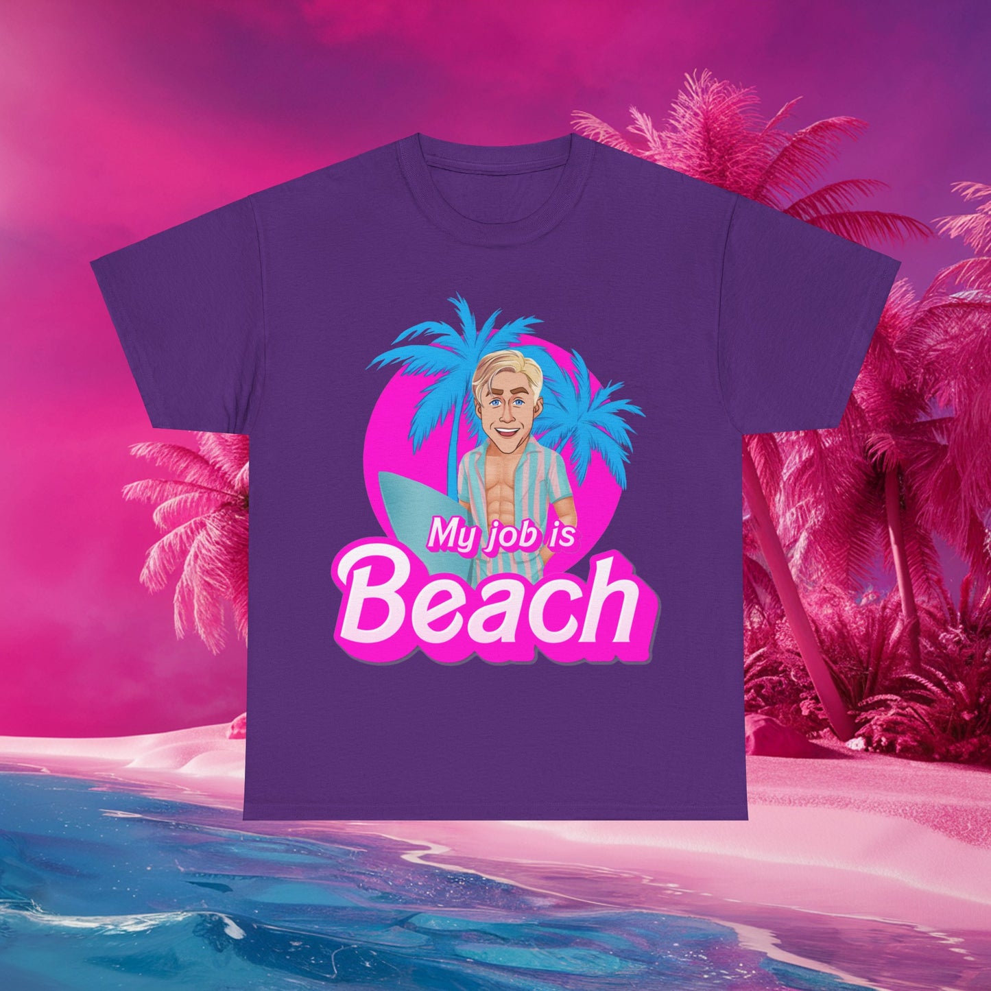 My Job Is Beach Tshirt Ken Shirt Barbie T-shirt Surfing Tee Surf T shirt Summer Shirt Vacation T-Shirt Surfing Gift for Surfer Summer Gift T-shirts Barbie Celebrities Ken Movies Ryan Gosling Printify